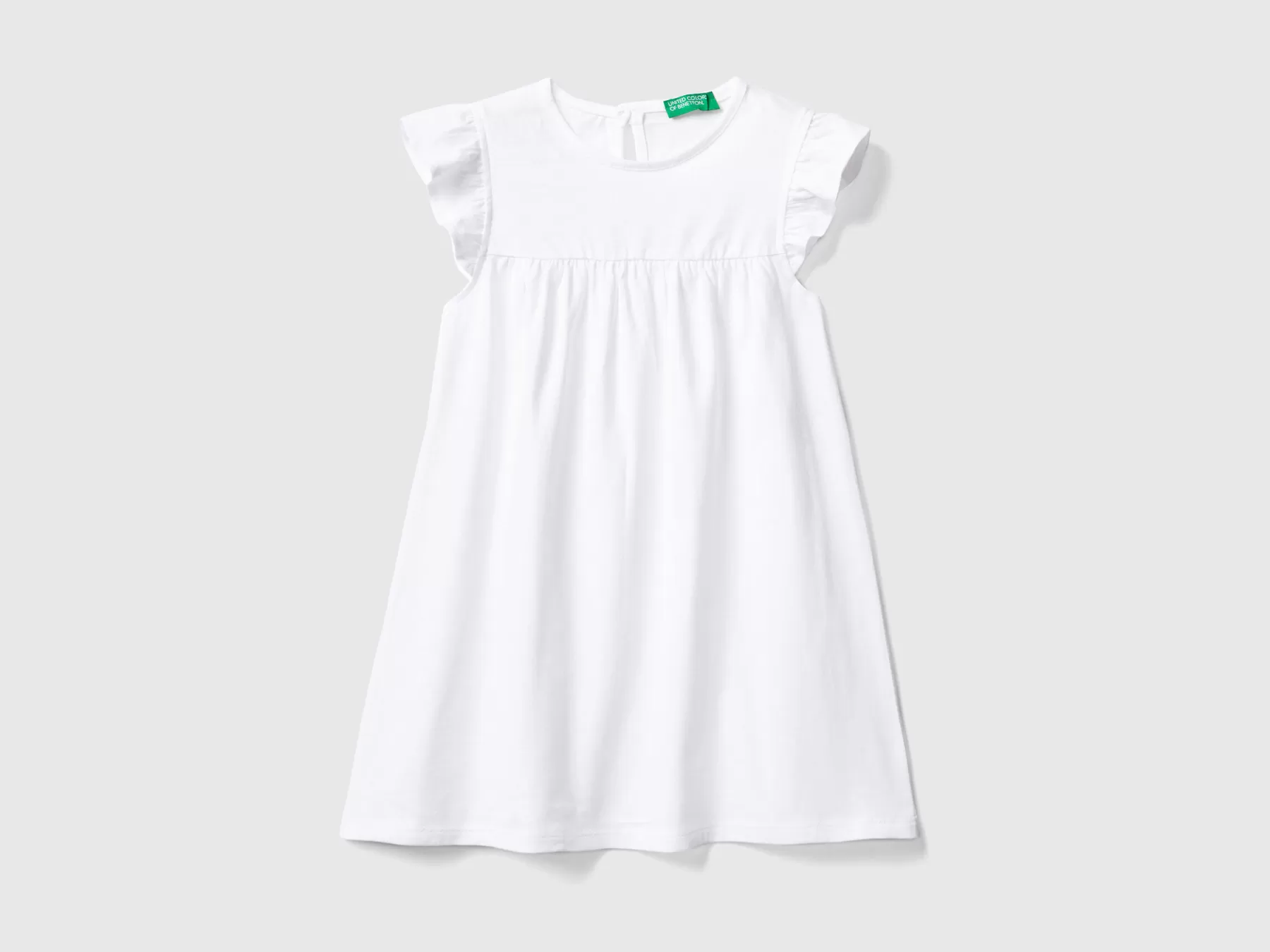 Benetton Abitino Con Manica Ad Aletta Bianco Flash Sale