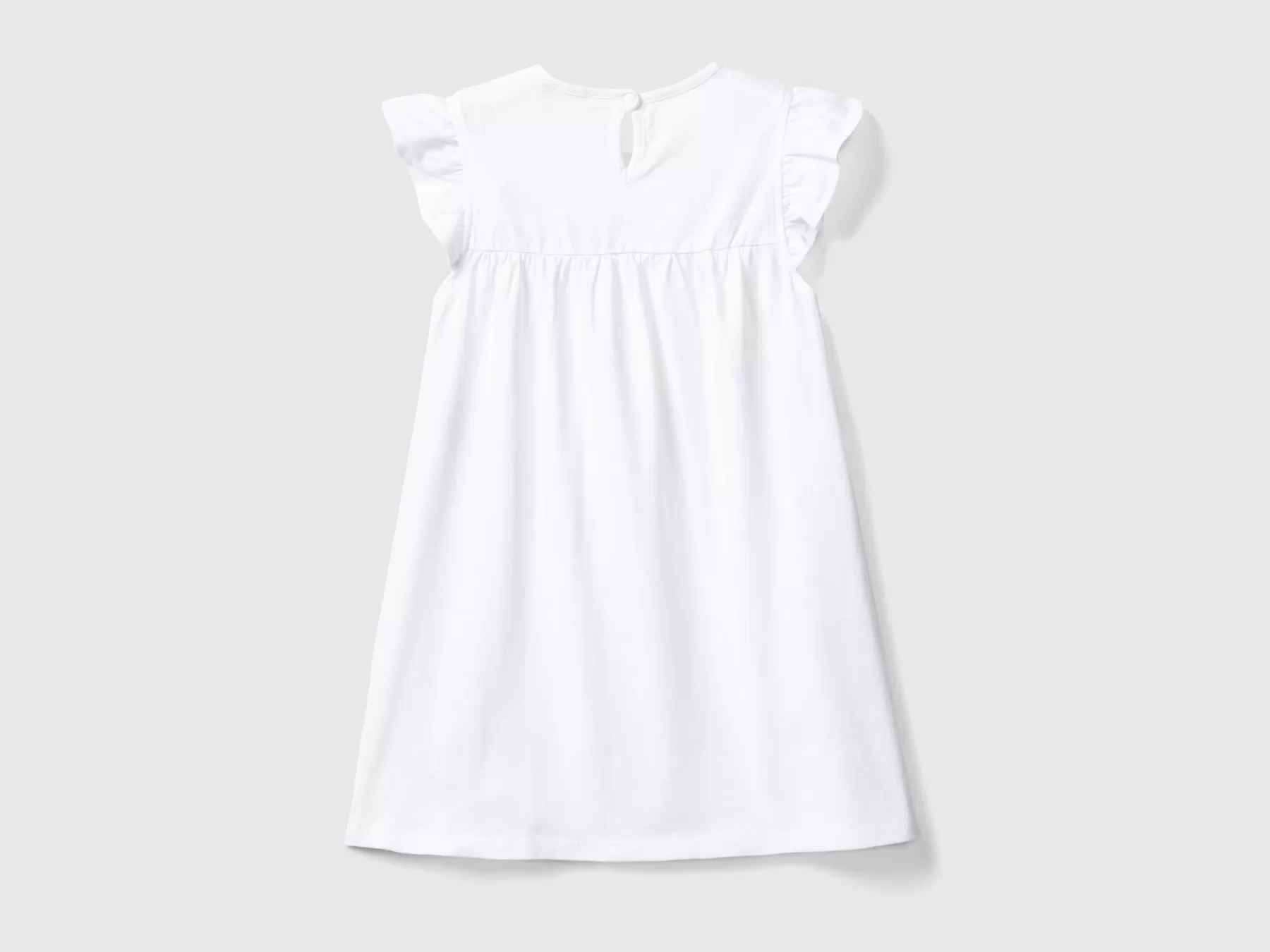 Benetton Abitino Con Manica Ad Aletta Bianco Flash Sale