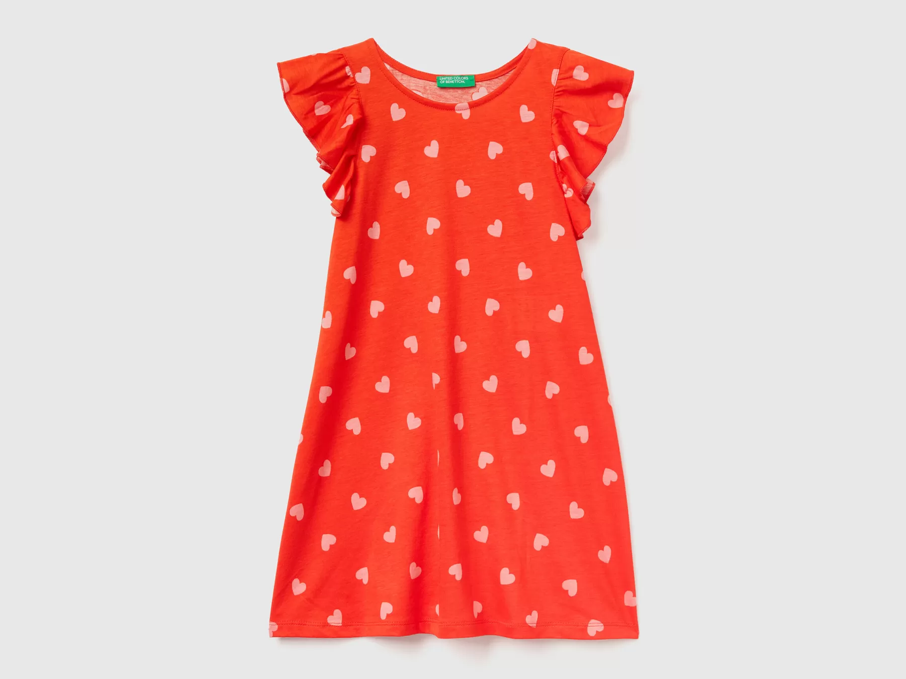 Benetton Abito A Cuori Rosso Flash Sale