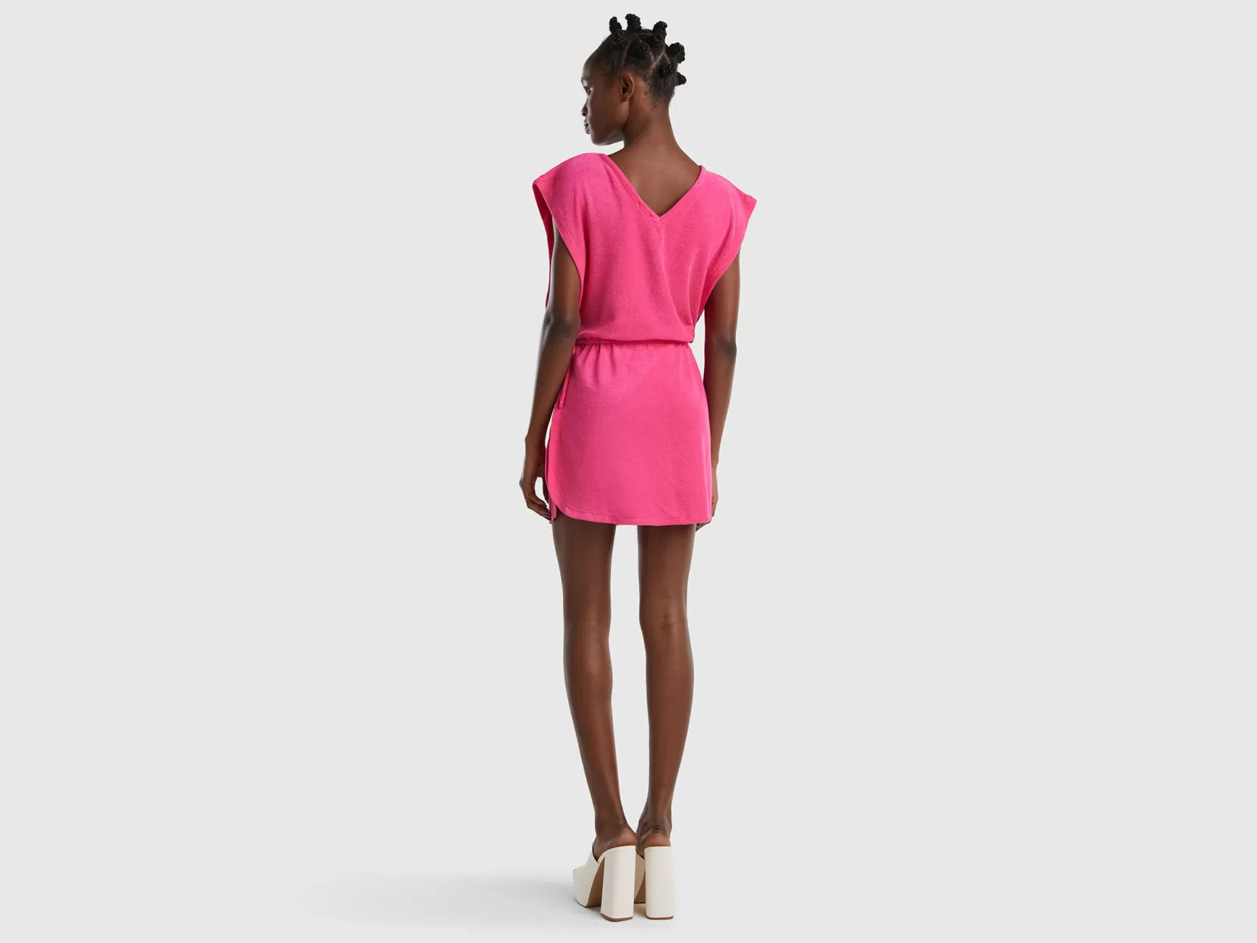 Benetton Abito Corto In Spugna Fucsia Cheap