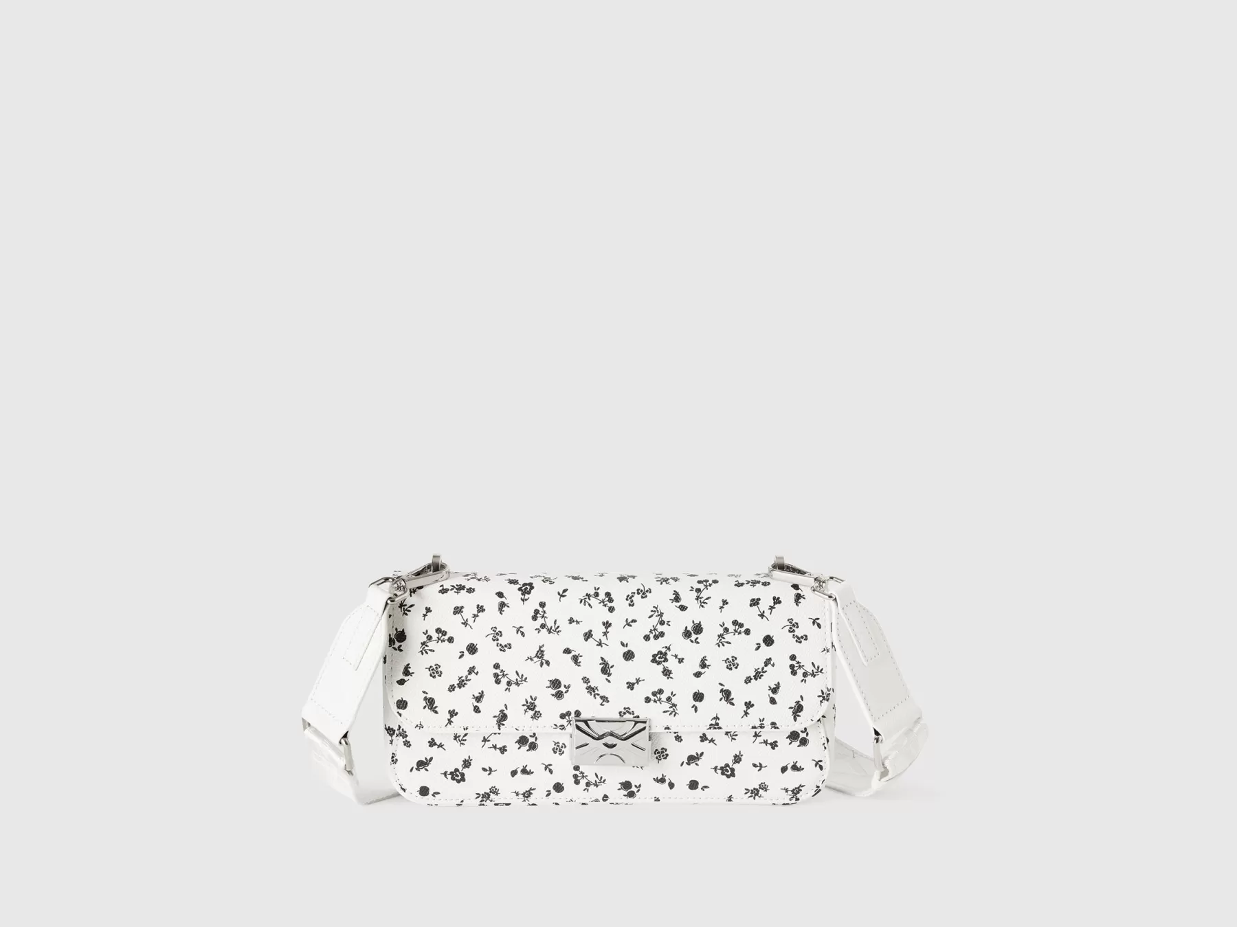 Benetton Be Bag Media Bianca Fantasia A Fiori Bianco Flash Sale