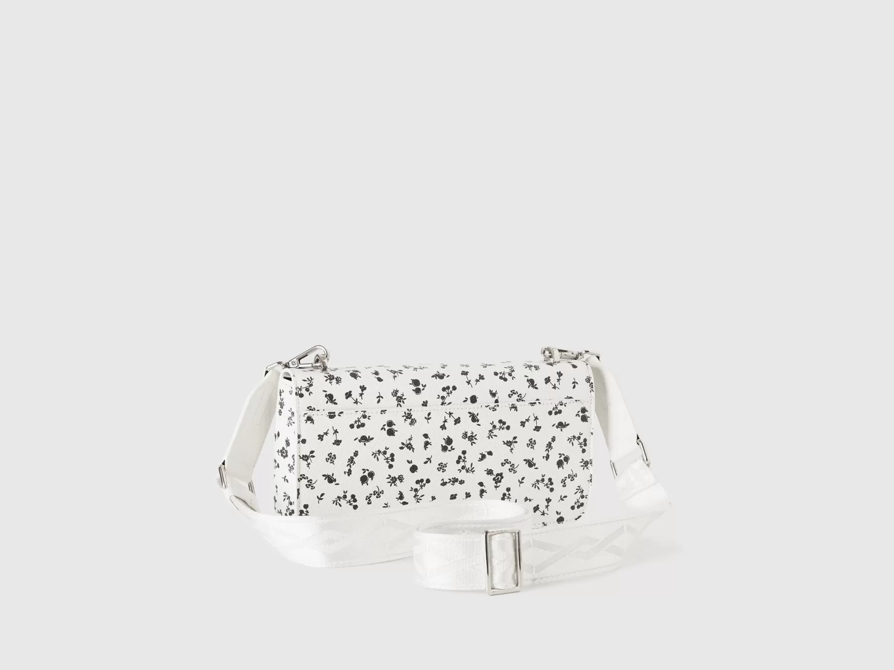 Benetton Be Bag Media Bianca Fantasia A Fiori Bianco Flash Sale