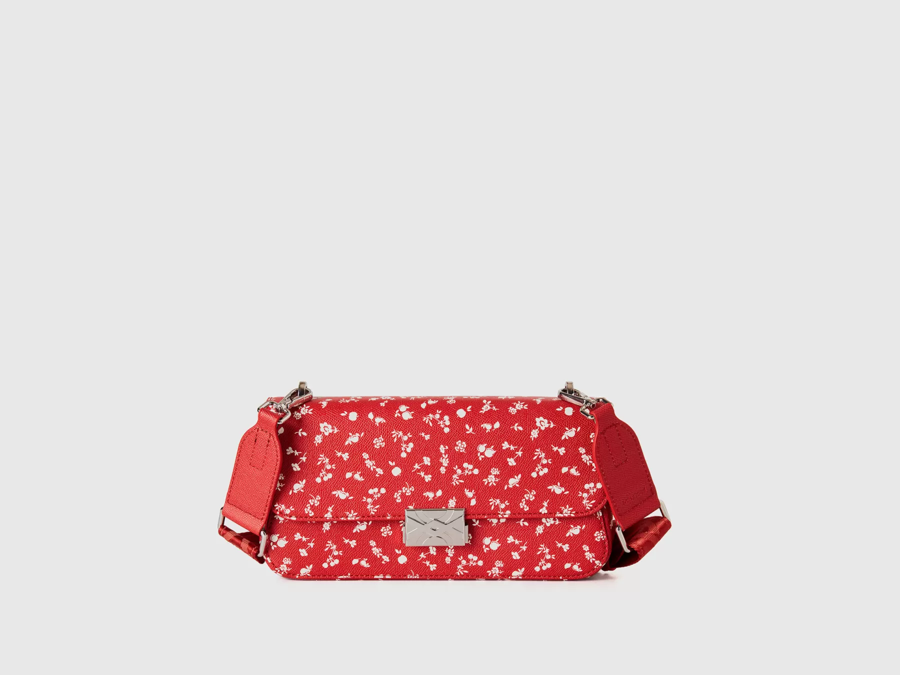 Benetton Be Bag Media Rossa Fantasia A Fiori Rosso Store