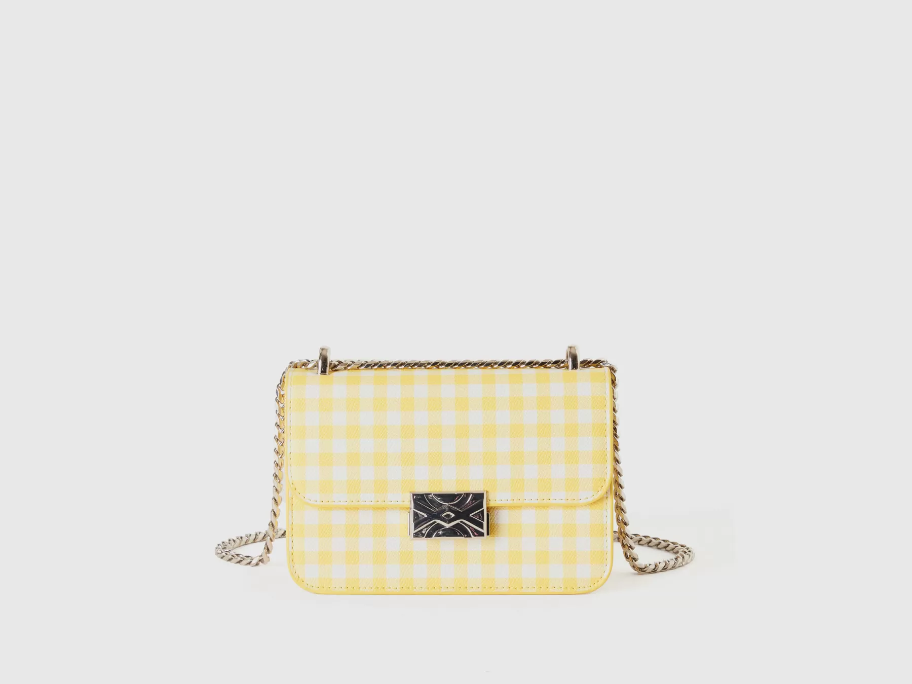 Benetton Be Bag Piccola Gialla Vichy Giallo Discount