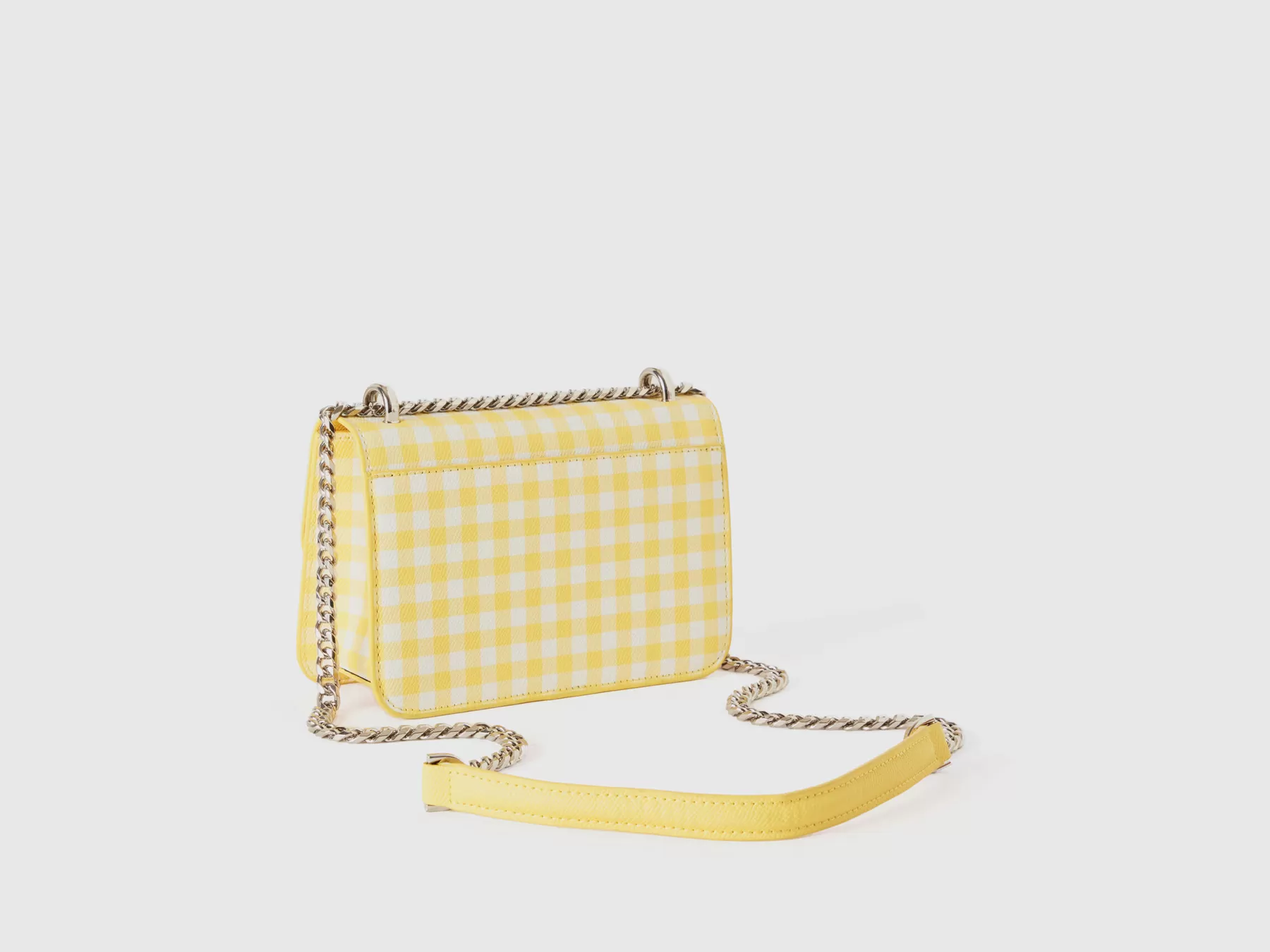 Benetton Be Bag Piccola Gialla Vichy Giallo Discount