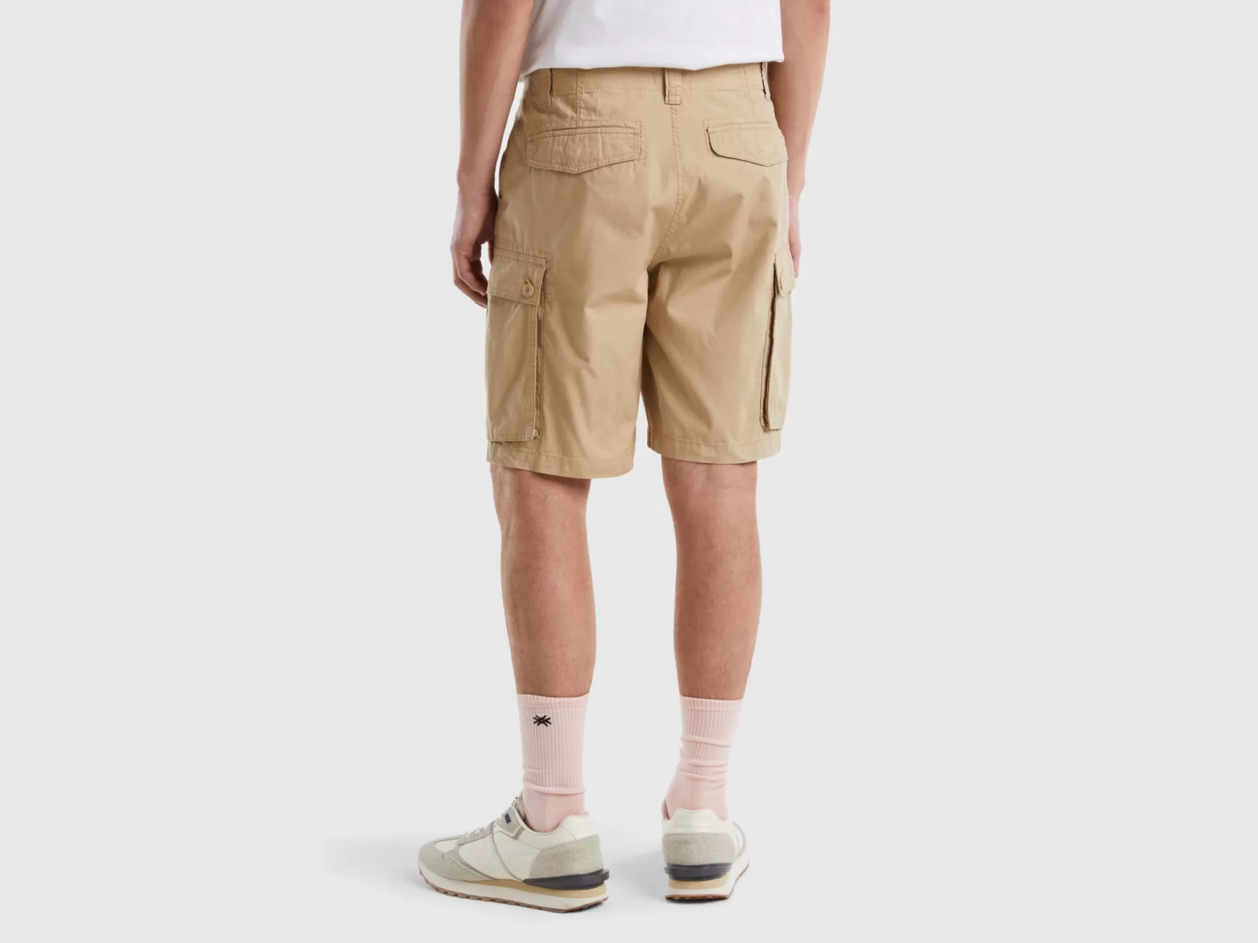 Benetton Bermuda Cargo In Puro Cotone Beige Best Sale