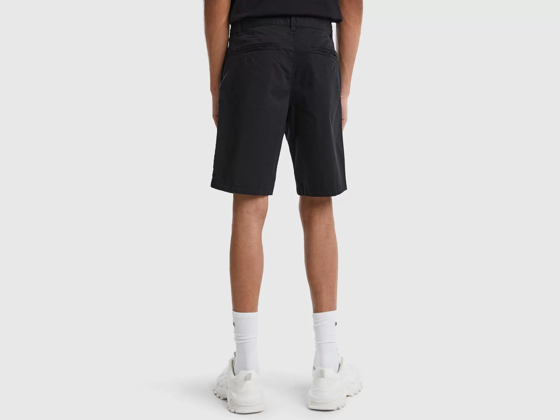 Benetton Bermuda Chino In Cotone Stretch Nero Cheap