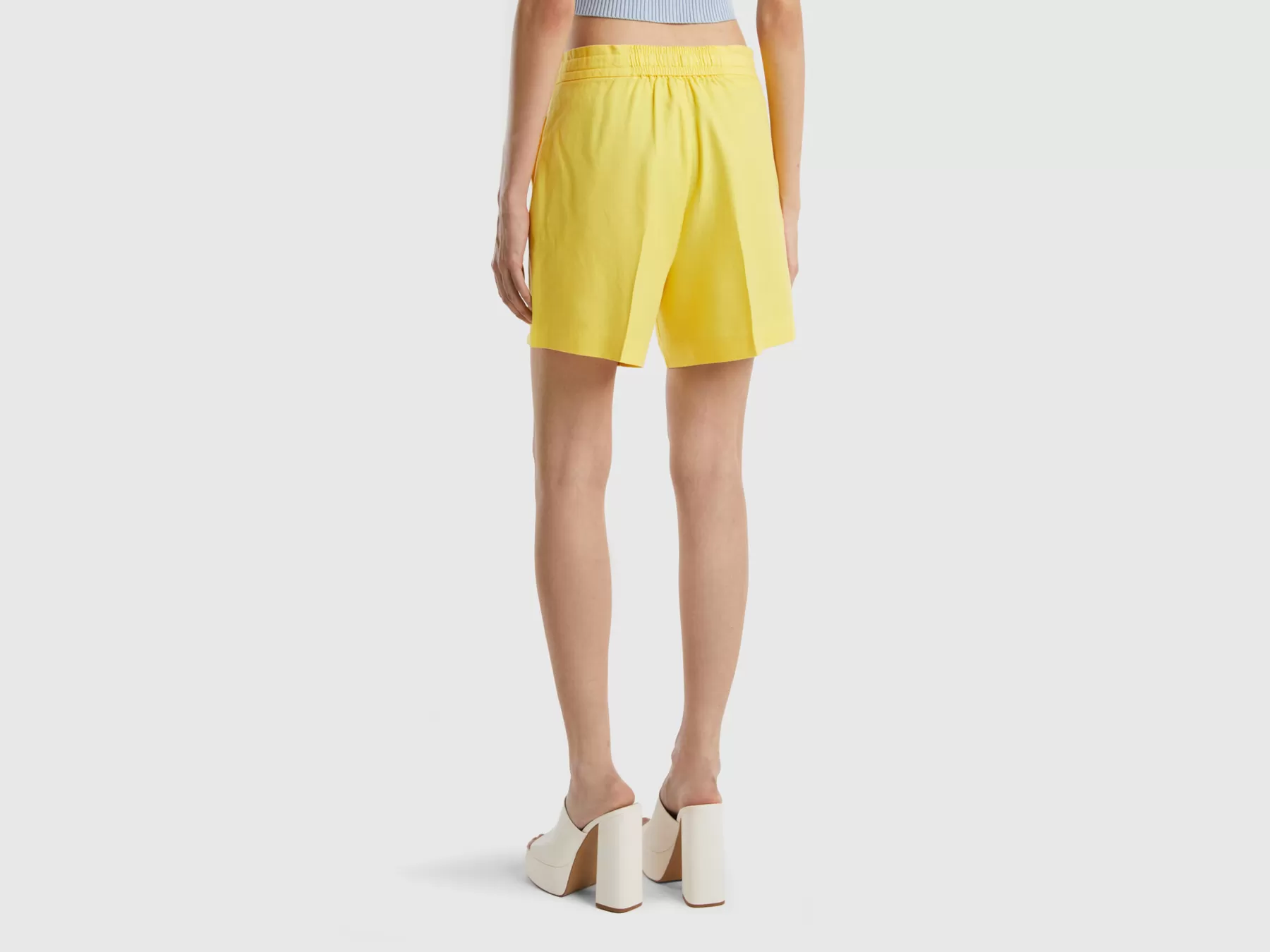 Benetton Bermuda Con Coulisse Giallo Sale