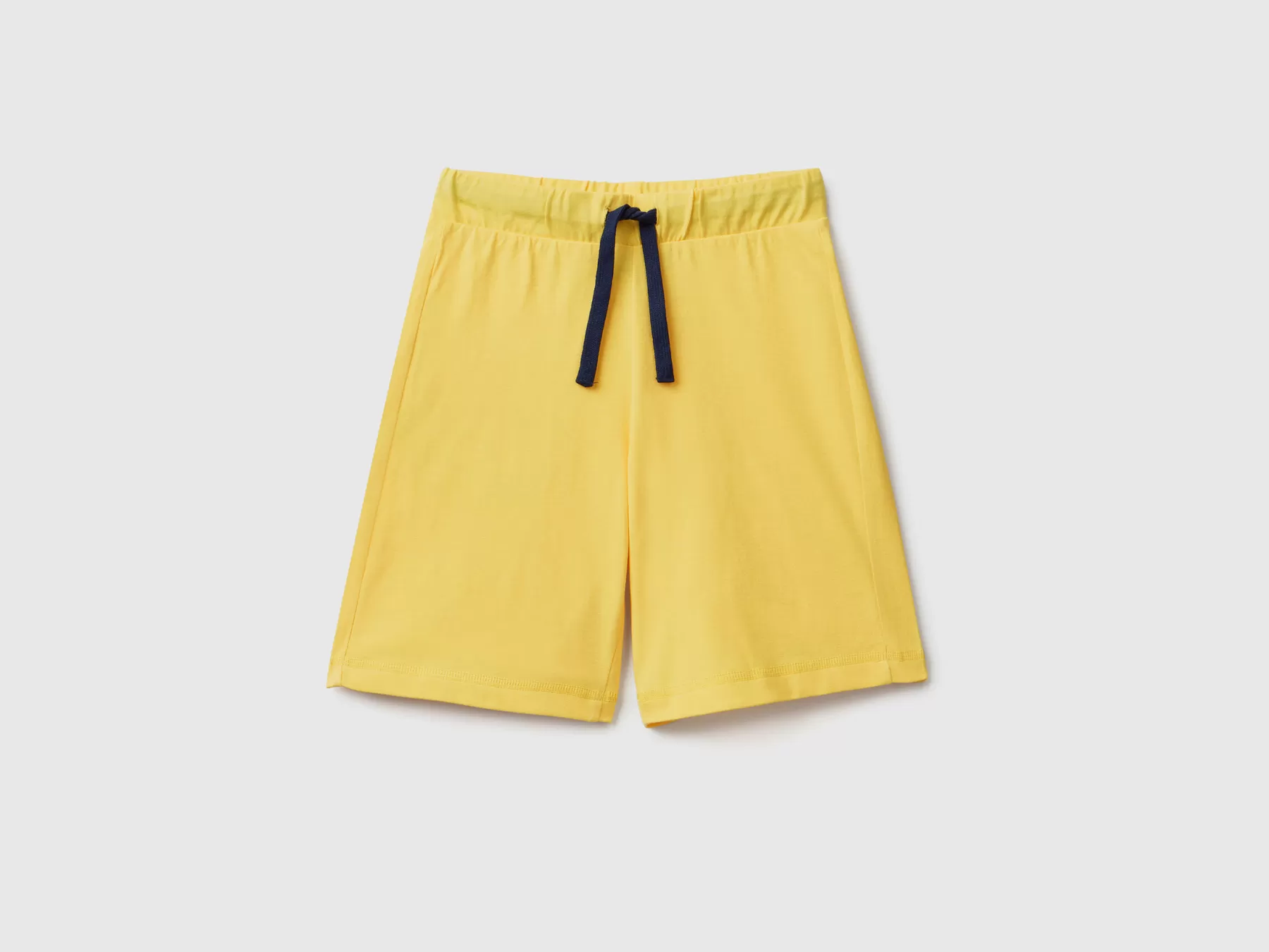 Benetton Bermuda In 100% Cotone Giallo Discount