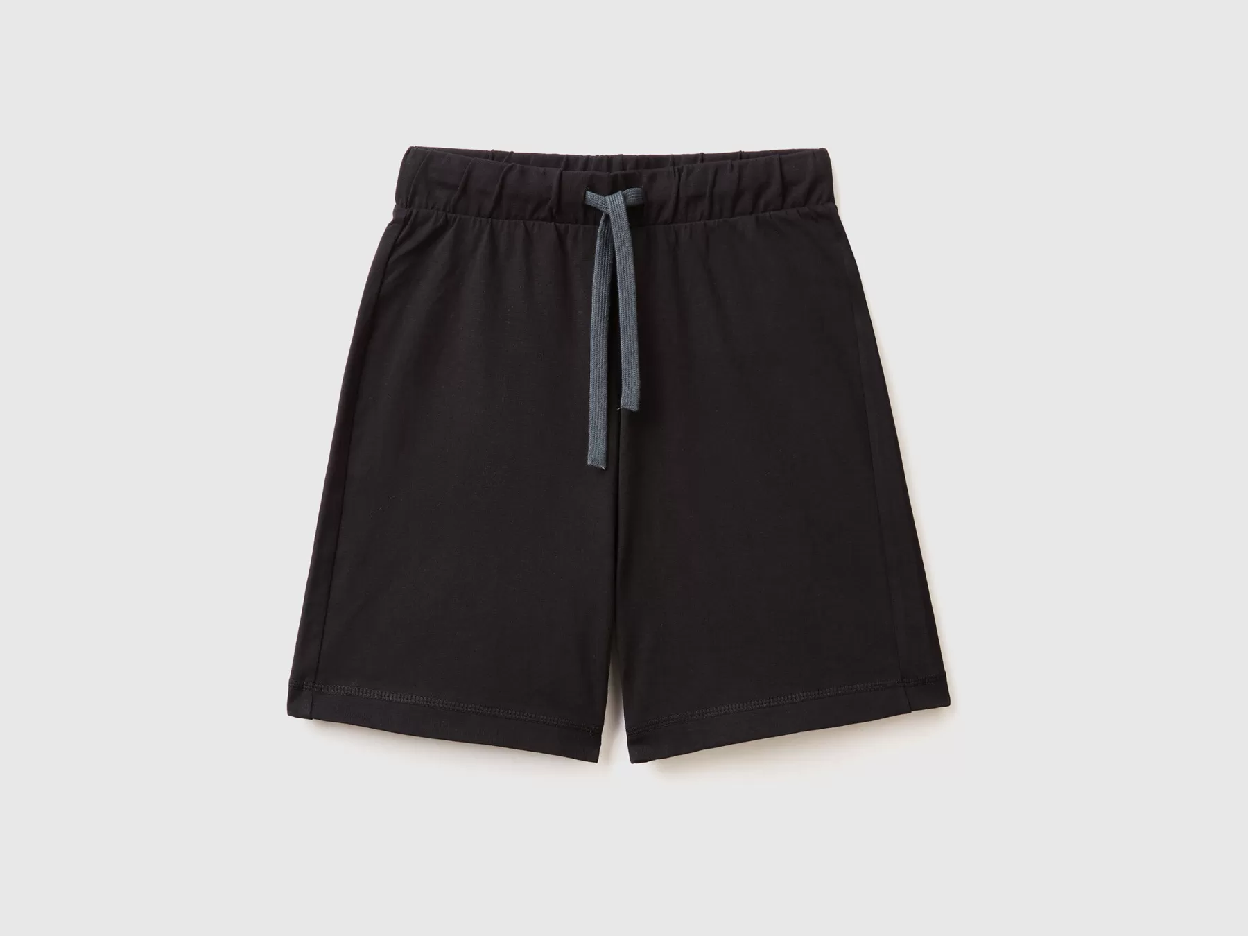 Benetton Bermuda In 100% Cotone Nero Outlet