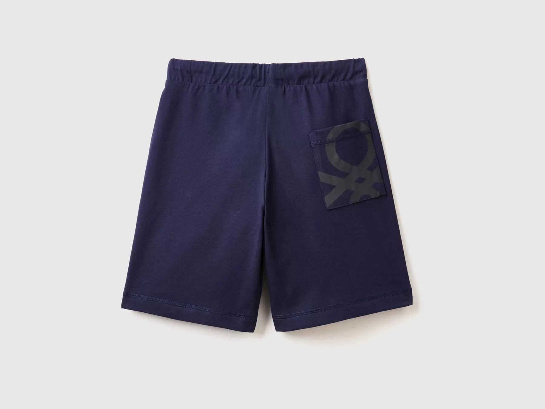 Benetton Bermuda In 100% Cotone Blu Scuro Discount