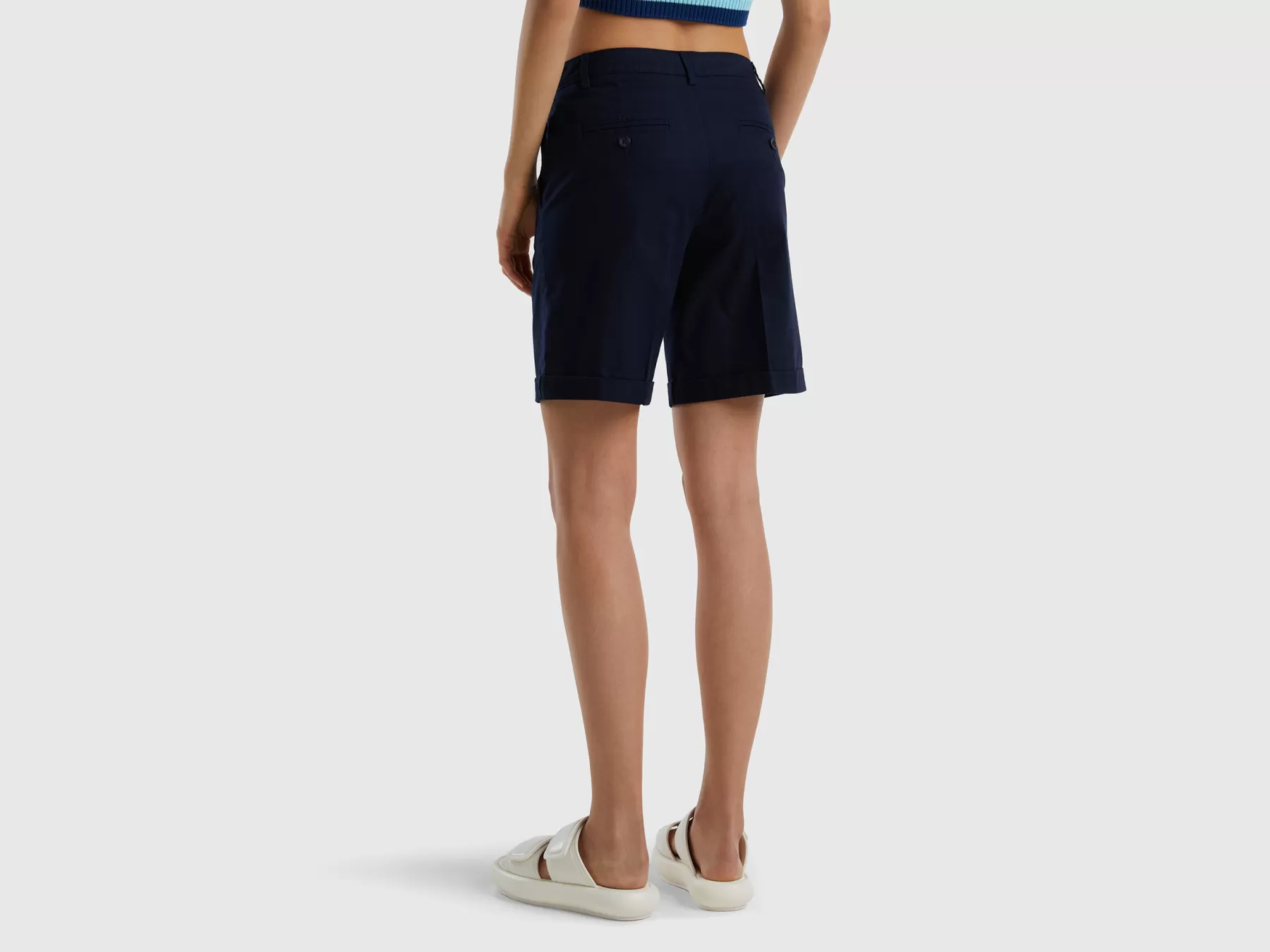 Benetton Bermuda In Cotone Elasticizzato Blu Scuro Best Sale