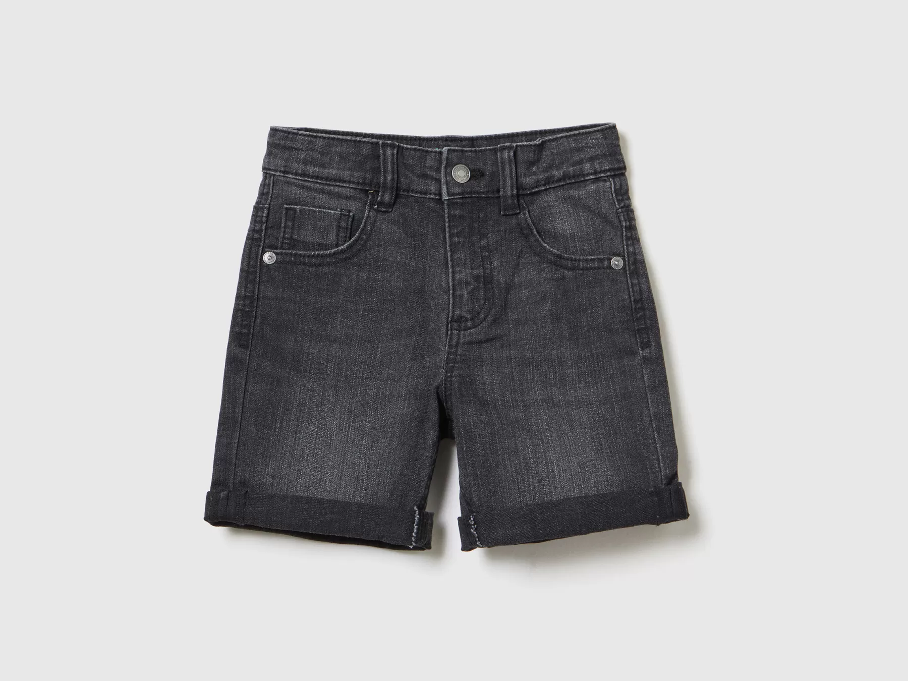 Benetton Bermuda In Denim "Eco-Recycle" Nero Hot