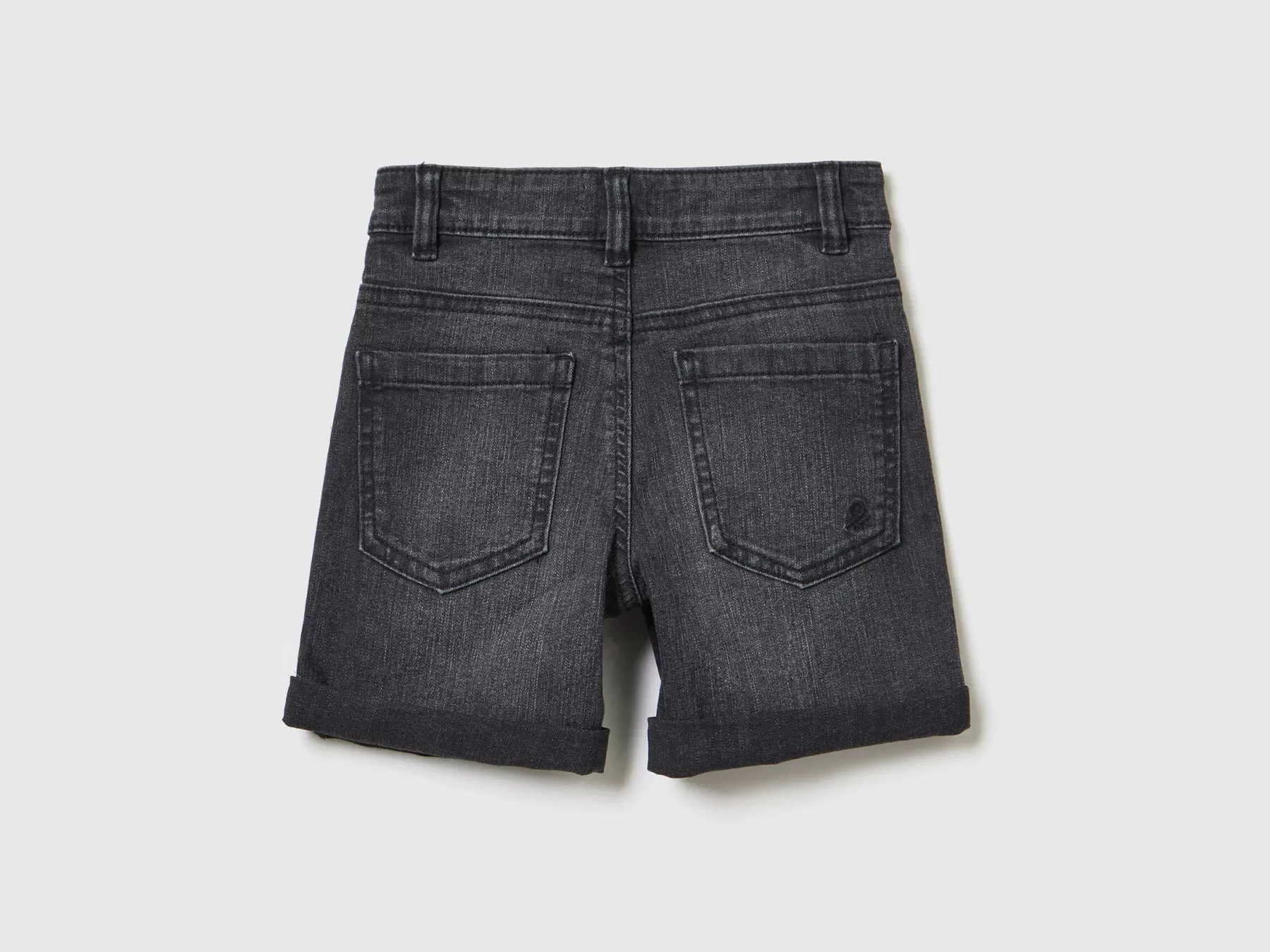 Benetton Bermuda In Denim "Eco-Recycle" Nero Hot