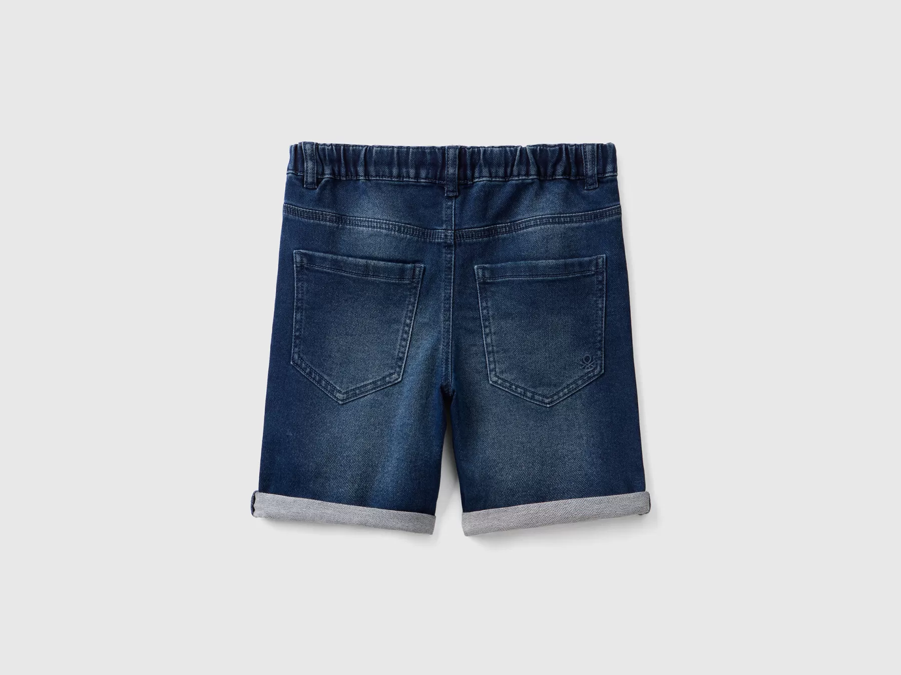 Benetton Bermuda In Denim Elasticizzato Blu Scuro Store