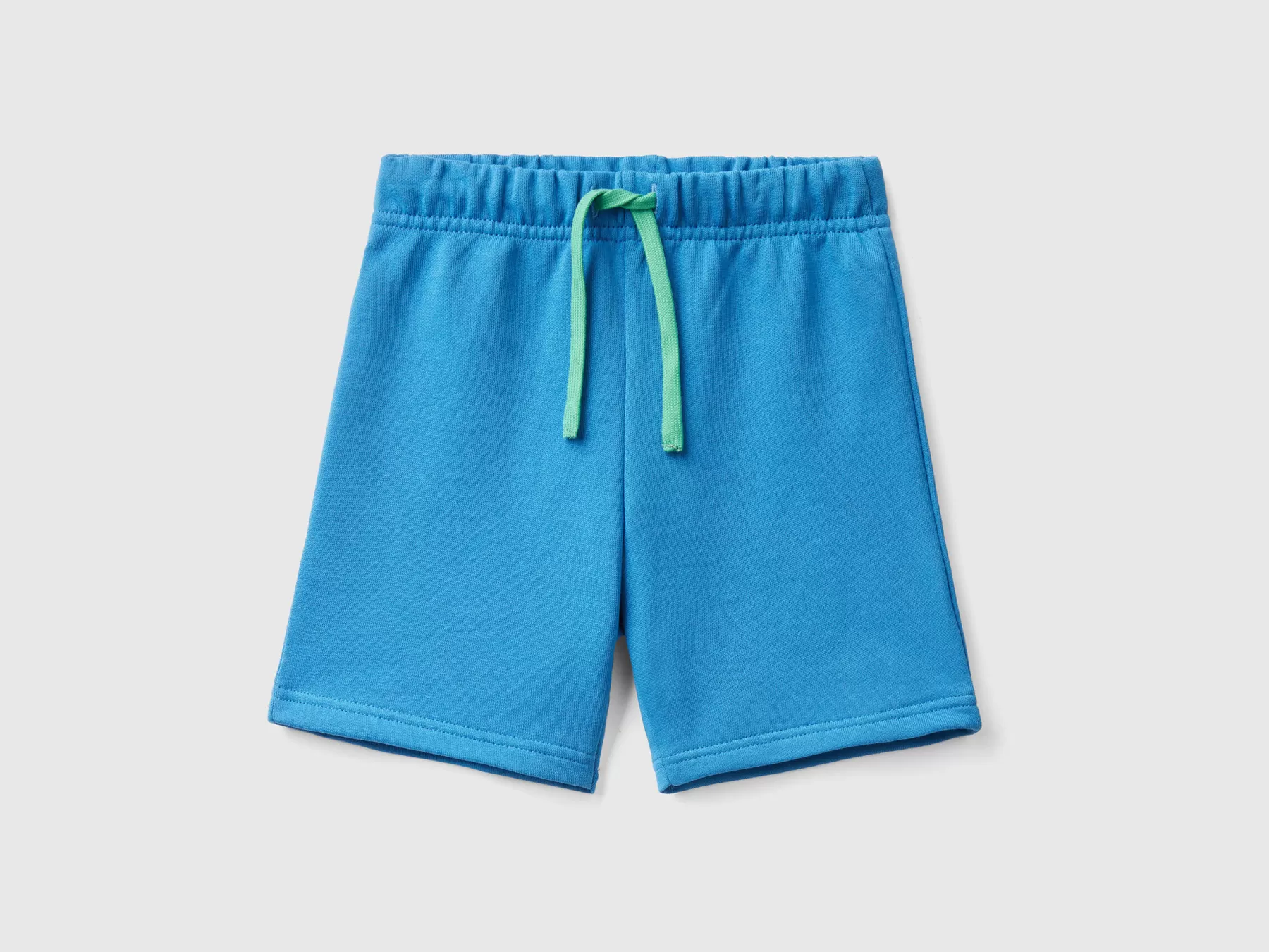 Benetton Bermuda In Felpa 100% Cotone Bio Bluette Fashion