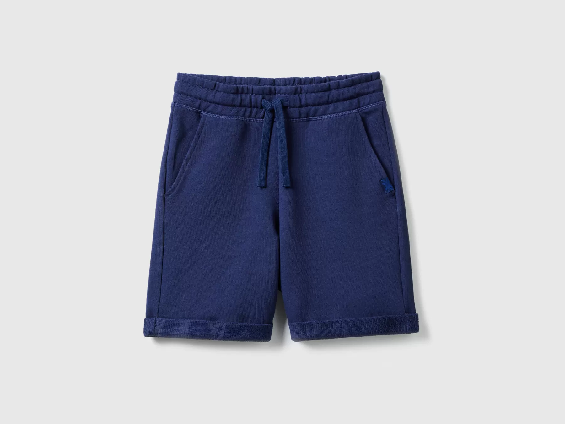 Benetton Bermuda In Felpa Di Puro Cotone Blu Scuro Cheap