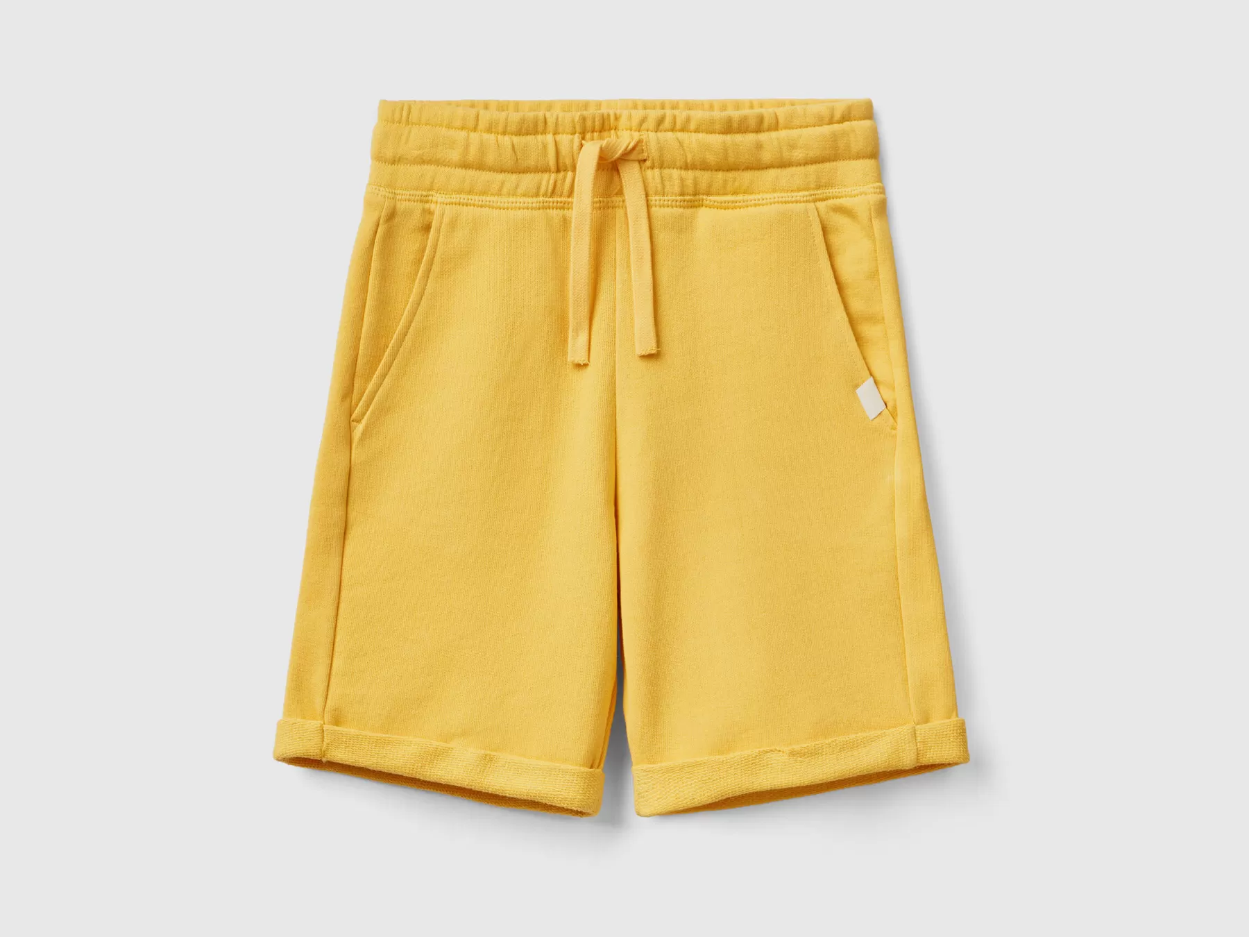 Benetton Bermuda In Felpa Di Puro Cotone Giallo Cheap