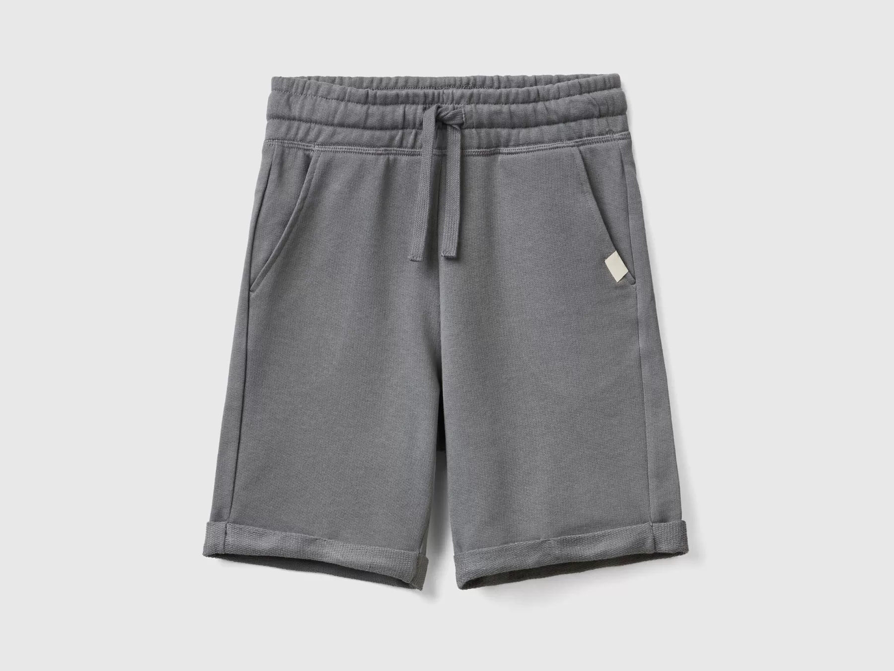 Benetton Bermuda In Felpa Di Puro Cotone Grigio Scuro Clearance