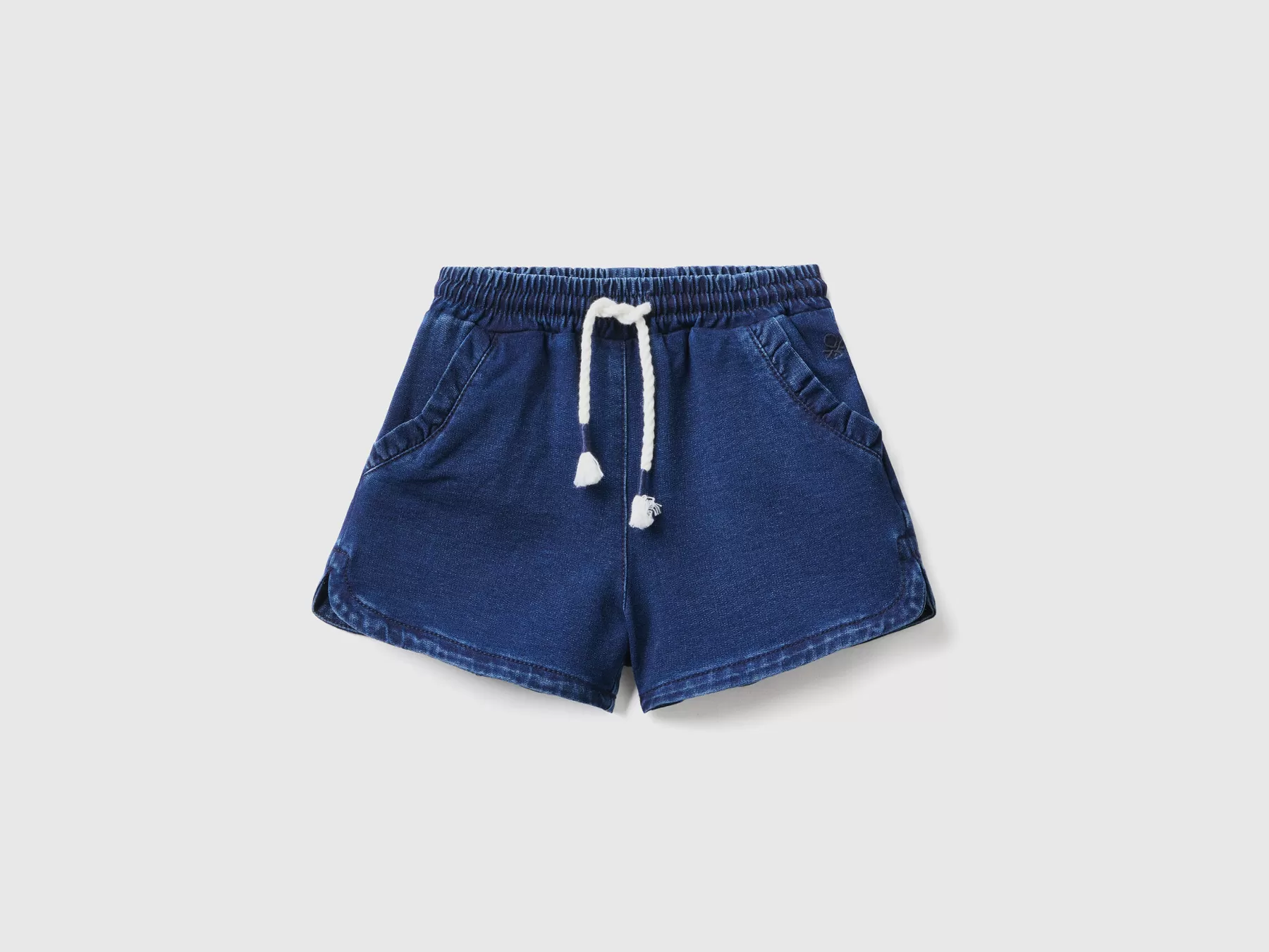 Benetton Bermuda In Felpa Effetto Denim Blu Flash Sale