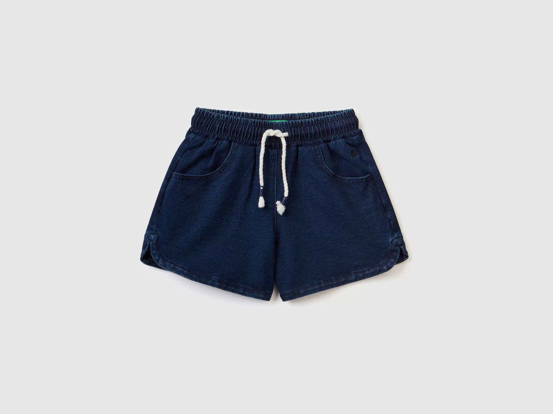 Benetton Bermuda In Felpa Effetto Denim Blu Scuro Discount