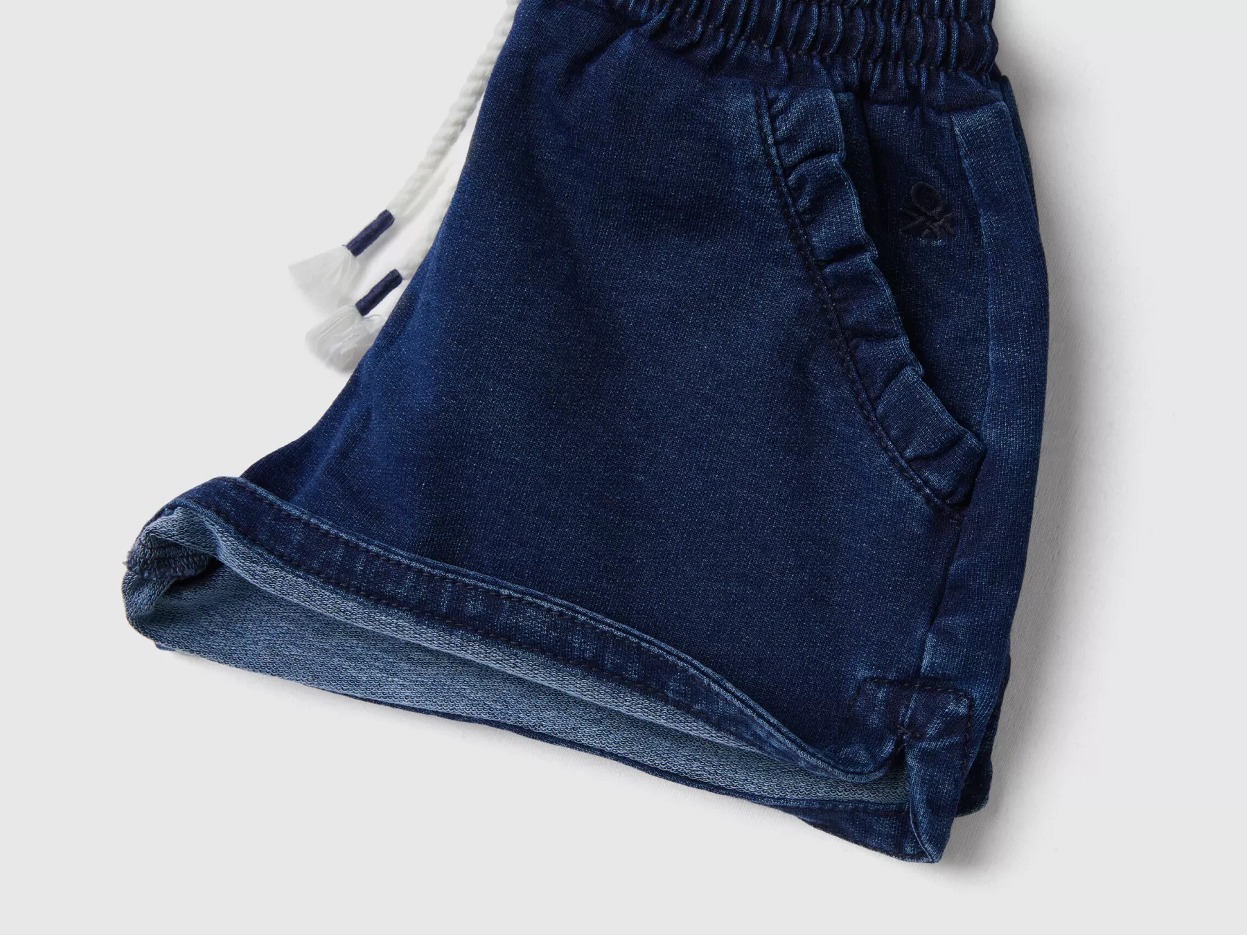 Benetton Bermuda In Felpa Effetto Denim Blu Flash Sale