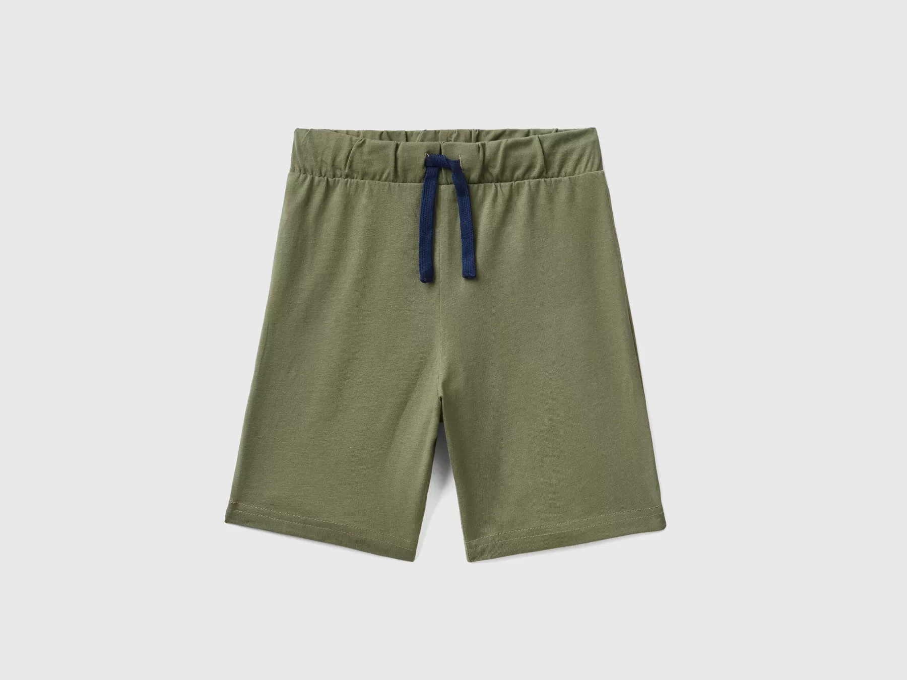 Benetton Bermuda In Jersey Verde Militare Hot