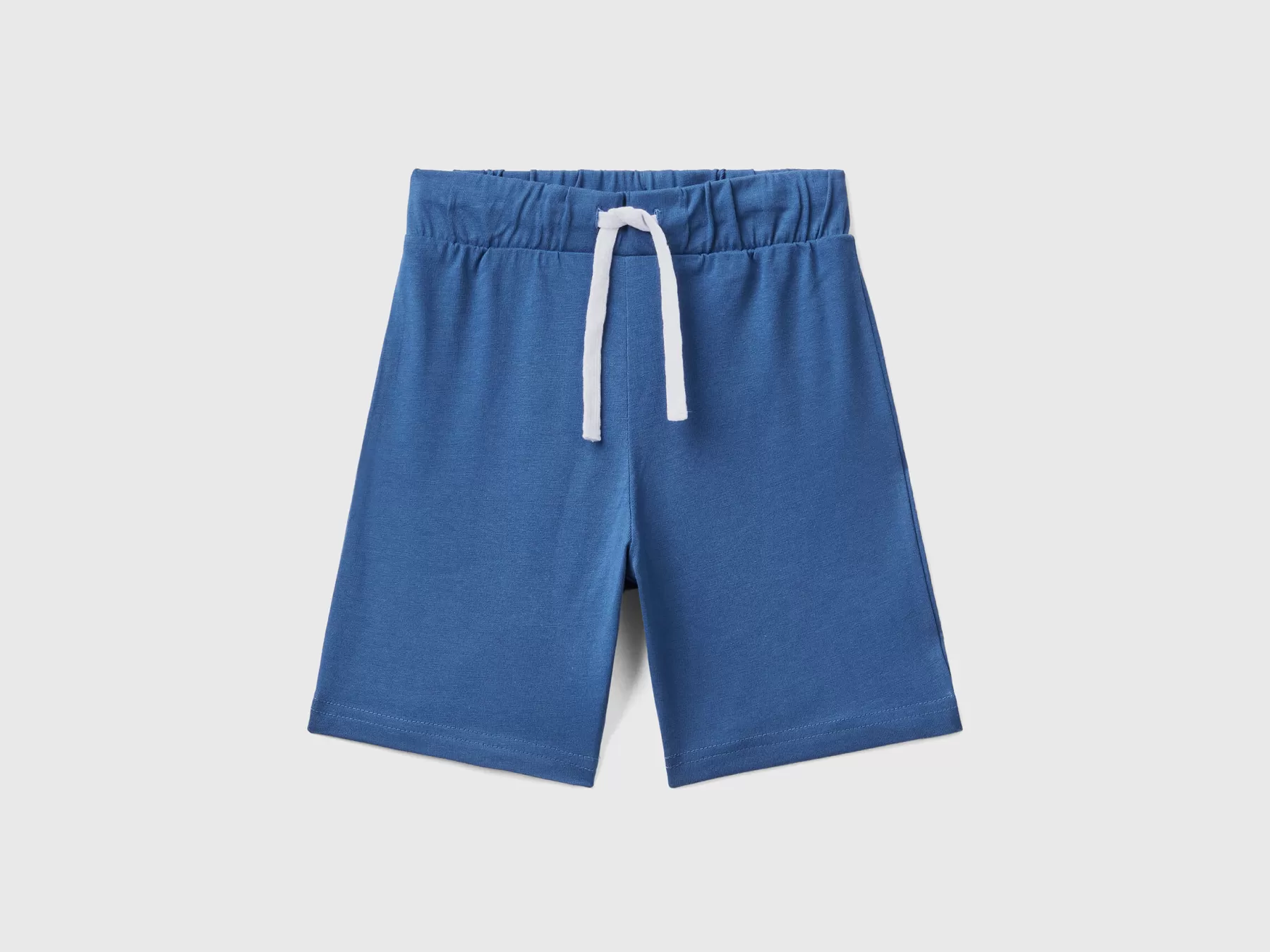 Benetton Bermuda In Jersey Blu Shop