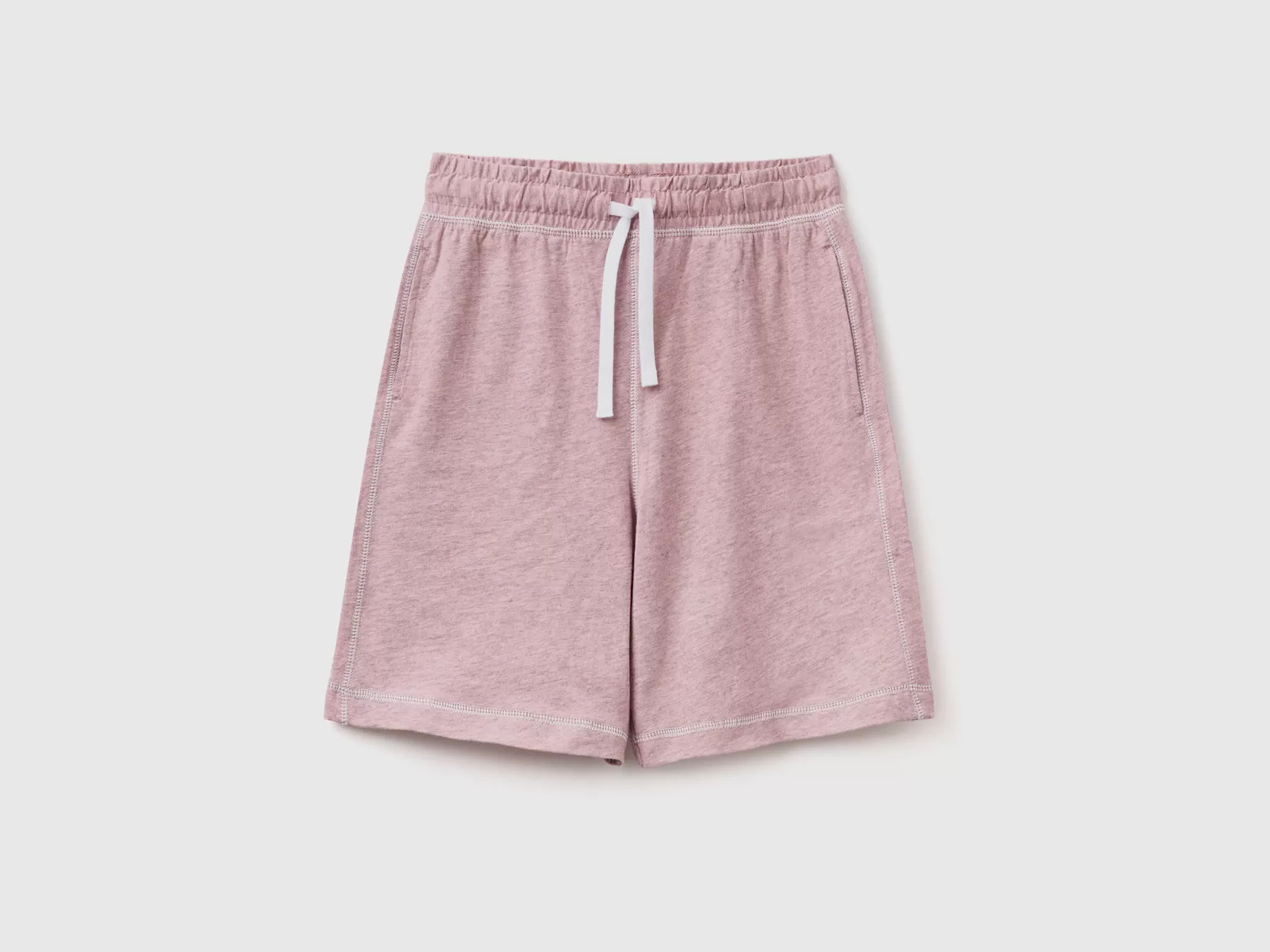 Benetton Bermuda In Jersey Melange Rosa Online