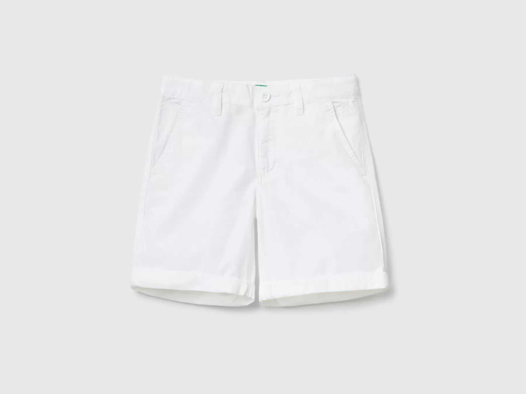 Benetton Bermuda In Puro Cotone Bianco Fashion