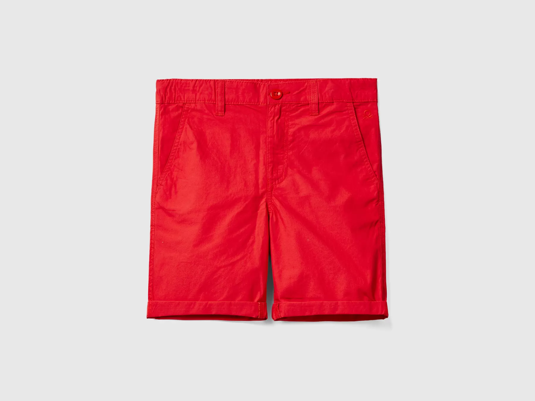 Benetton Bermuda In Puro Cotone Rosso Cheap