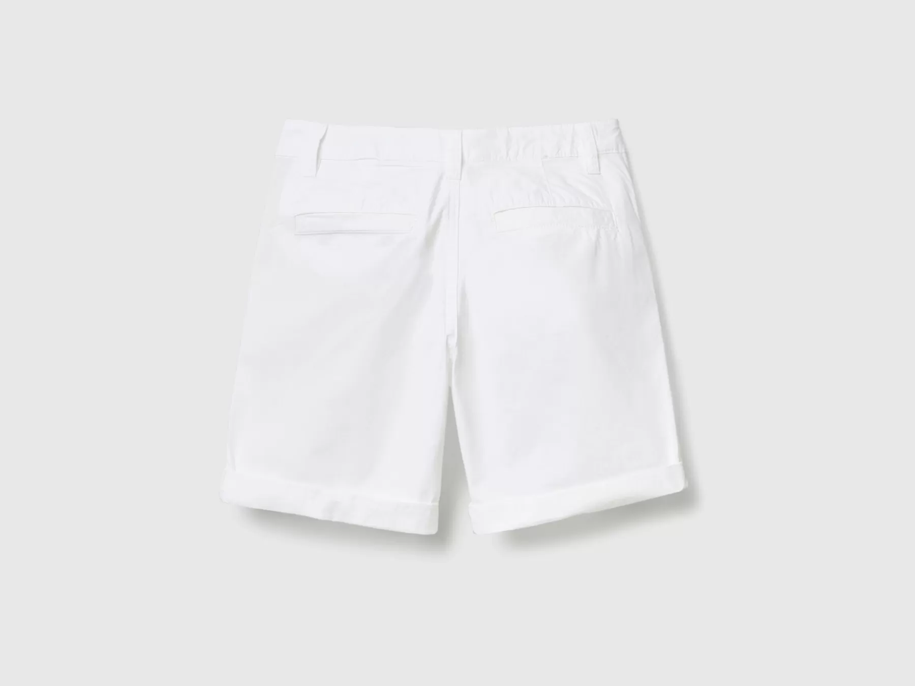 Benetton Bermuda In Puro Cotone Bianco Fashion