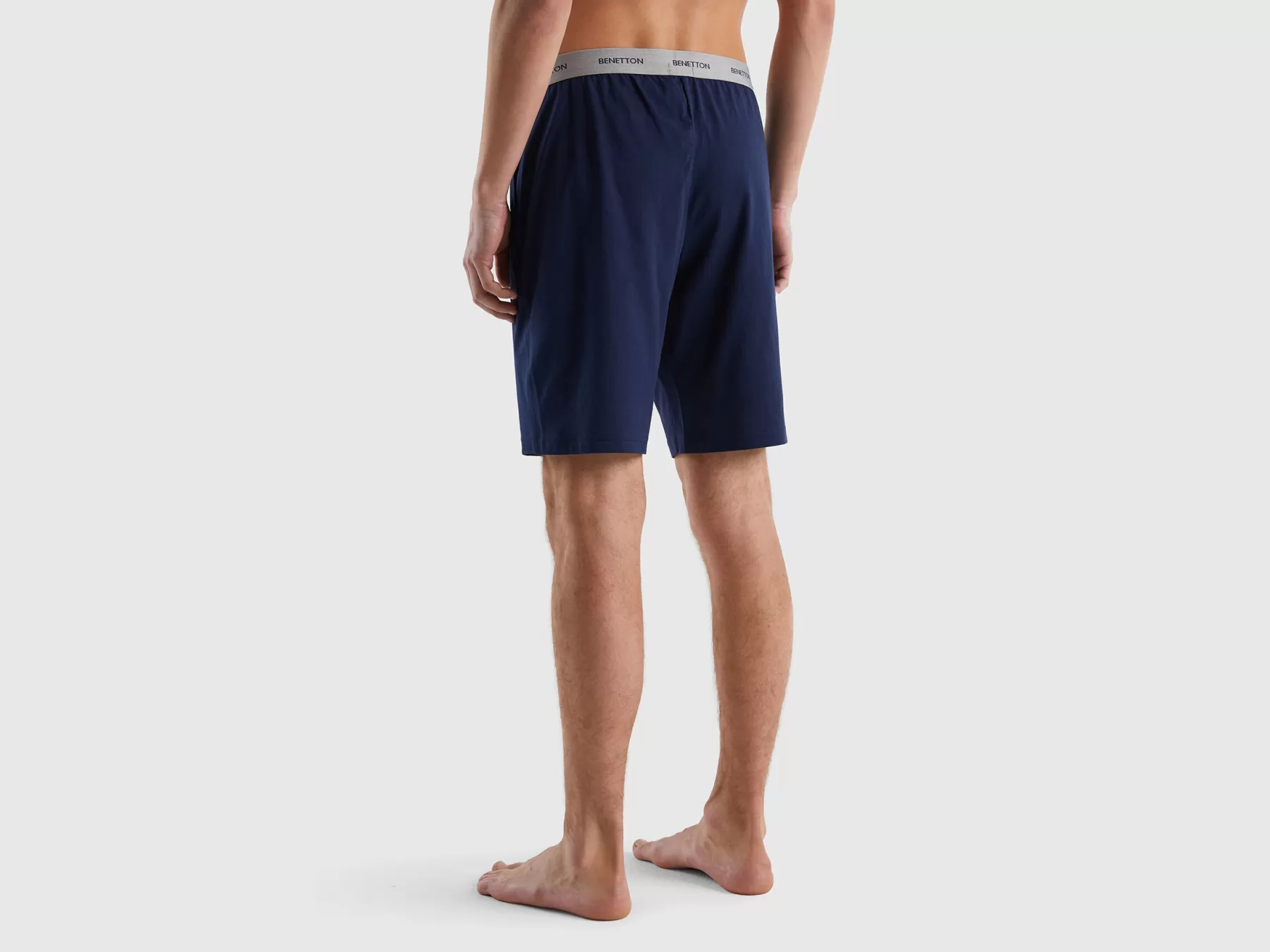 Benetton Bermuda In Puro Cotone Blu Scuro Clearance