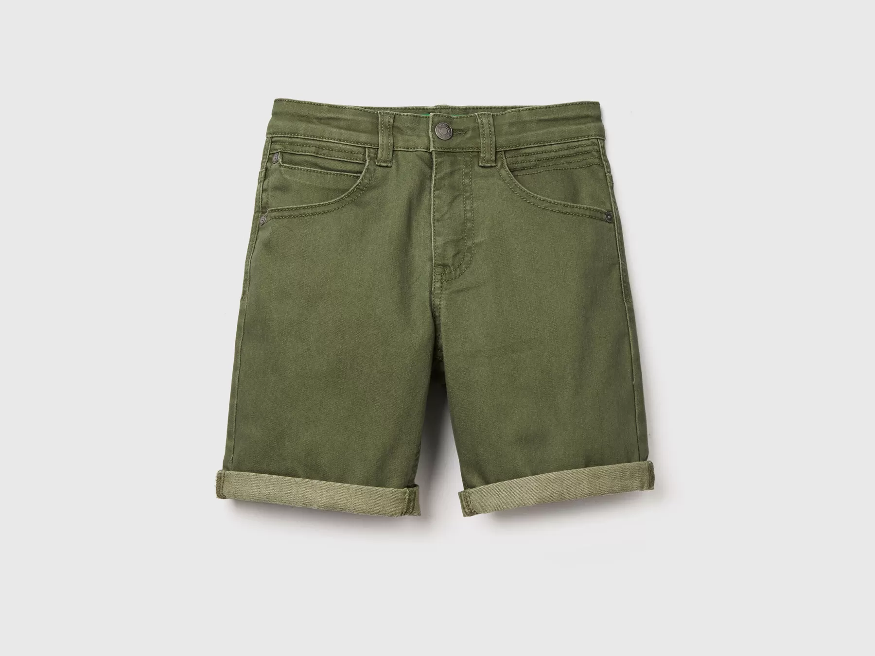 Benetton Bermuda Slim Fit Verde Militare Best