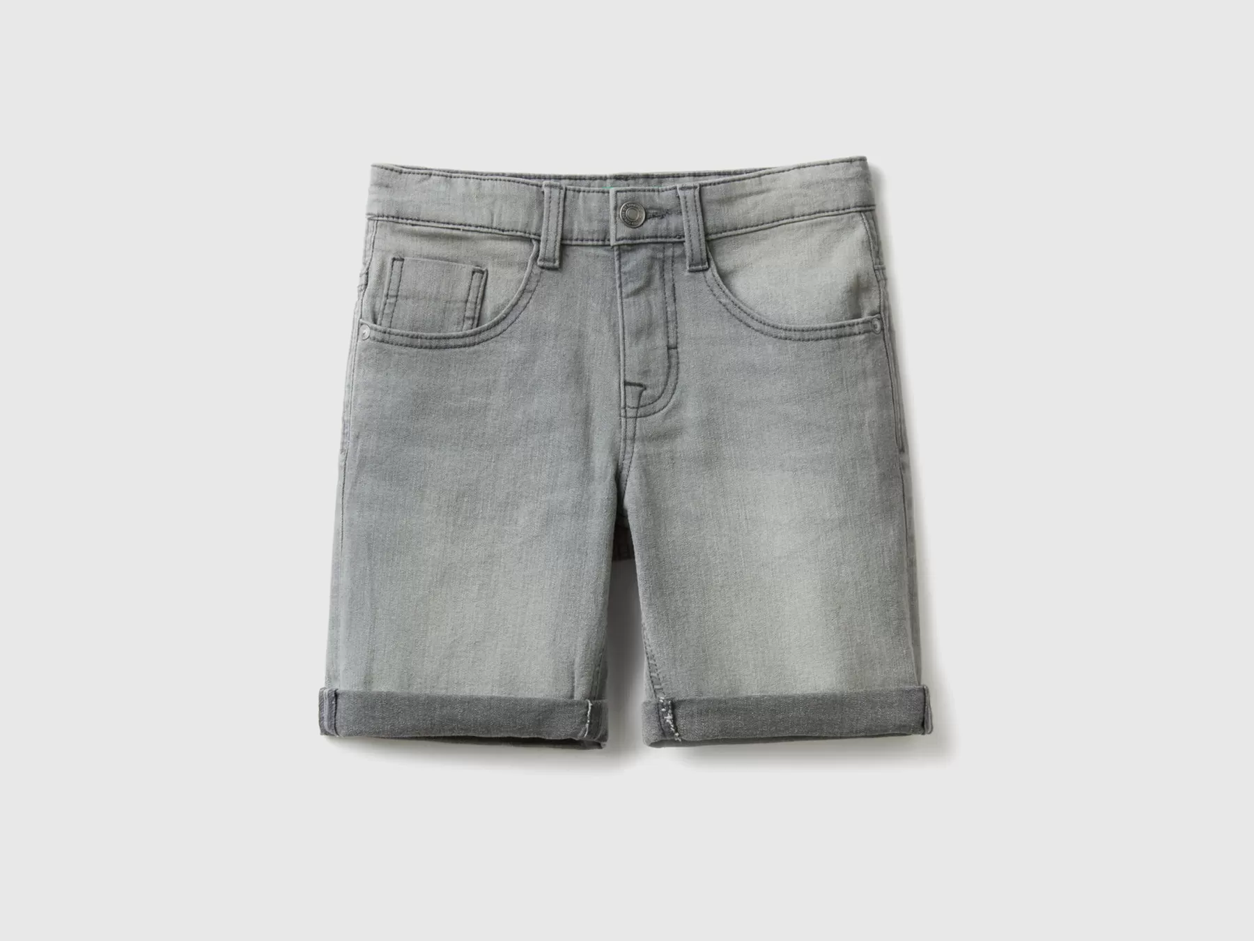 Benetton Bermuda Slim Fit In Denim "Eco-Recycle" Grigio Store