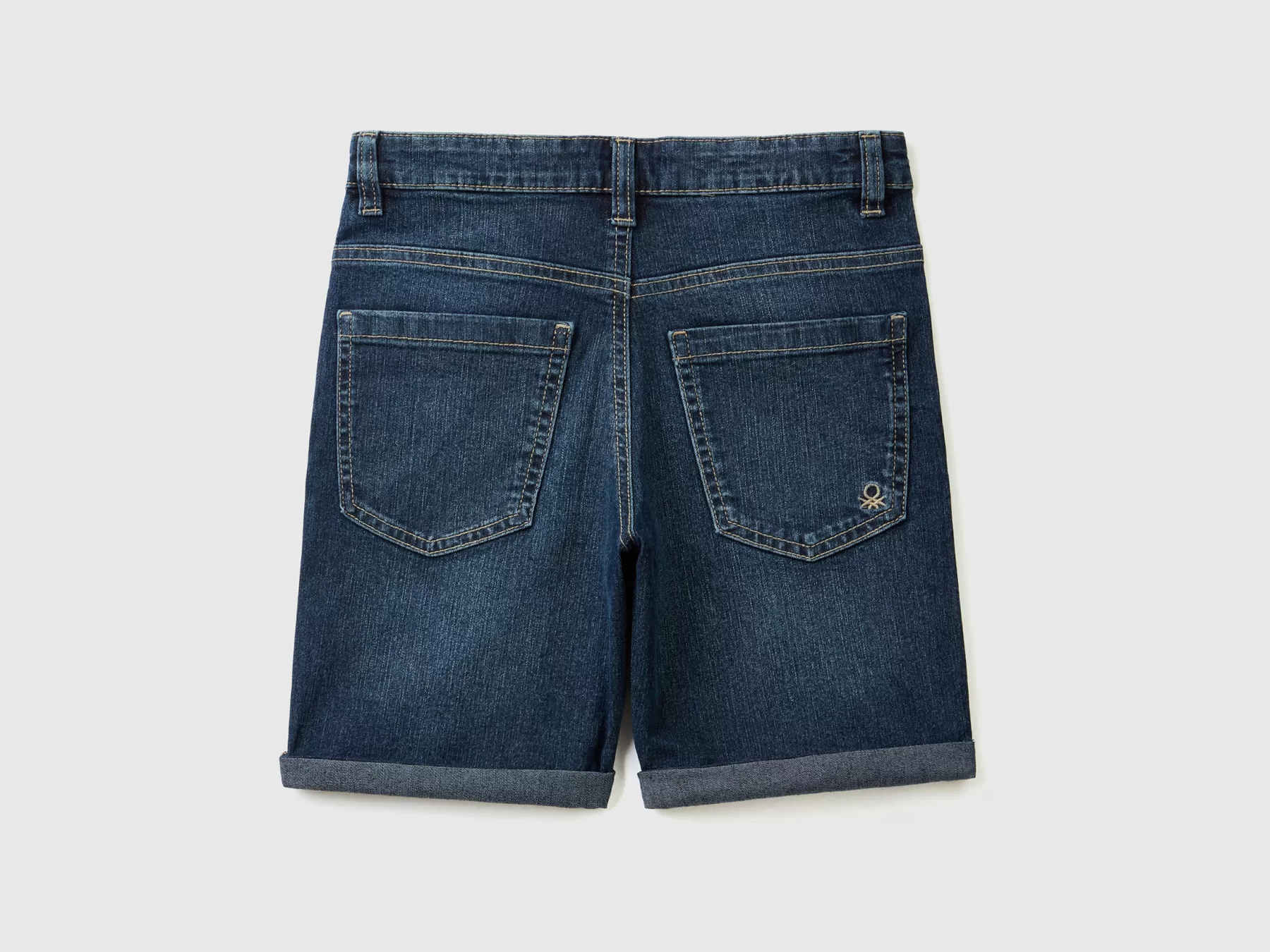 Benetton Bermuda Slim Fit In Denim "Eco-Recycle" Blu Scuro Best Sale