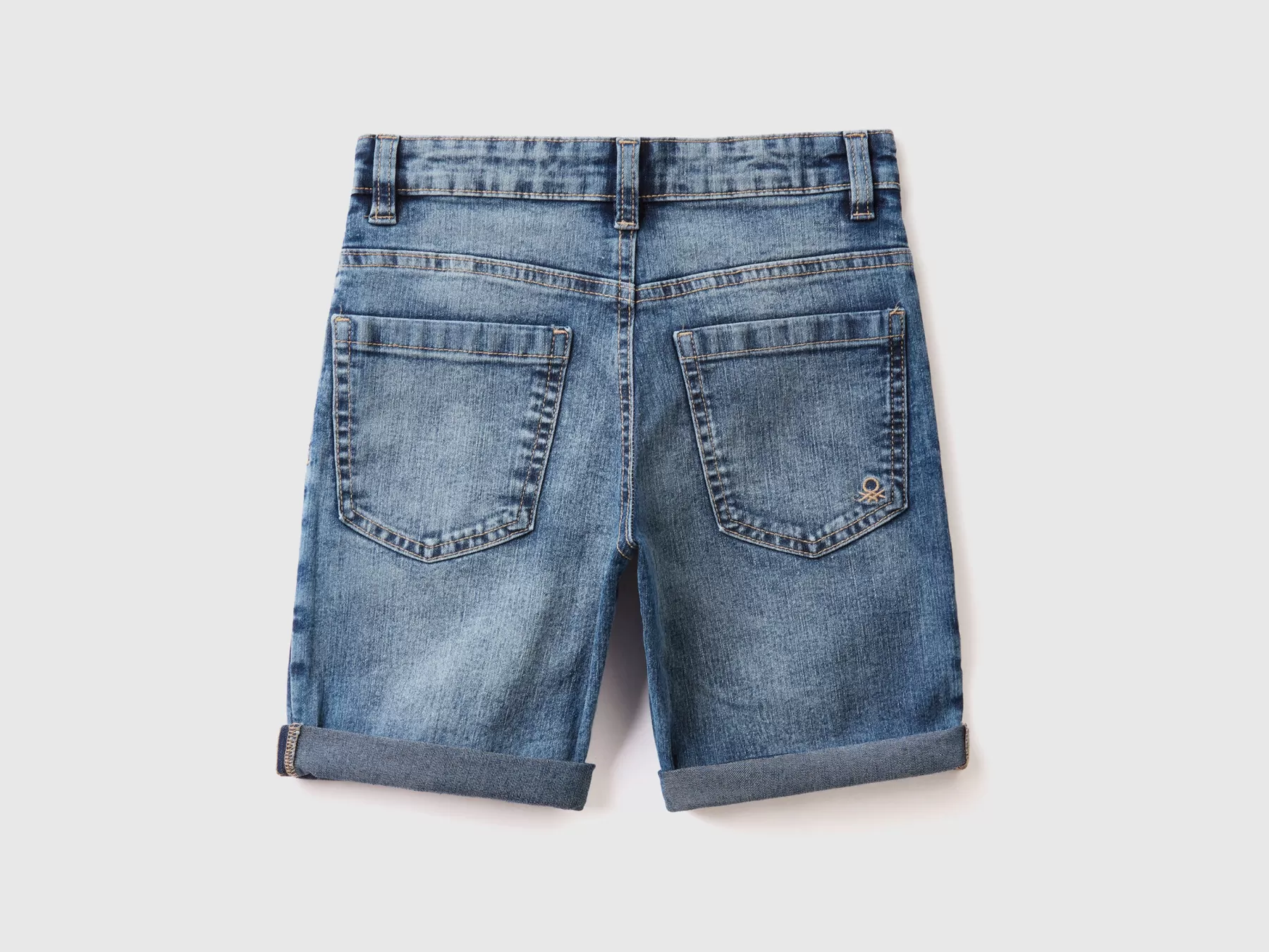 Benetton Bermuda Slim Fit In Denim "Eco-Recycle" Blu Shop