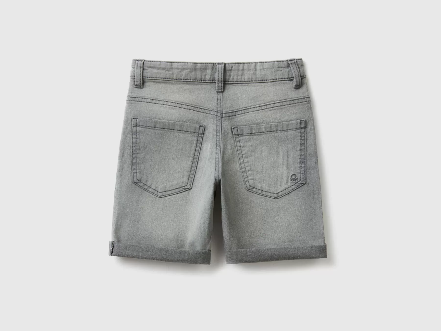 Benetton Bermuda Slim Fit In Denim "Eco-Recycle" Grigio Store