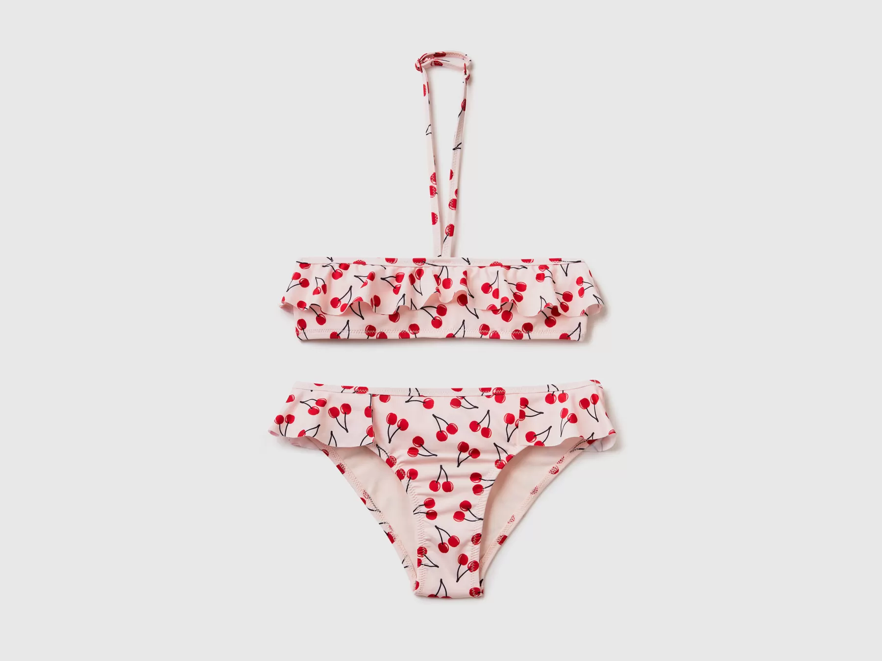 Benetton Bikini Mare Rosa Chiaro Con Pattern Ciliegie Rosa Tenue Store