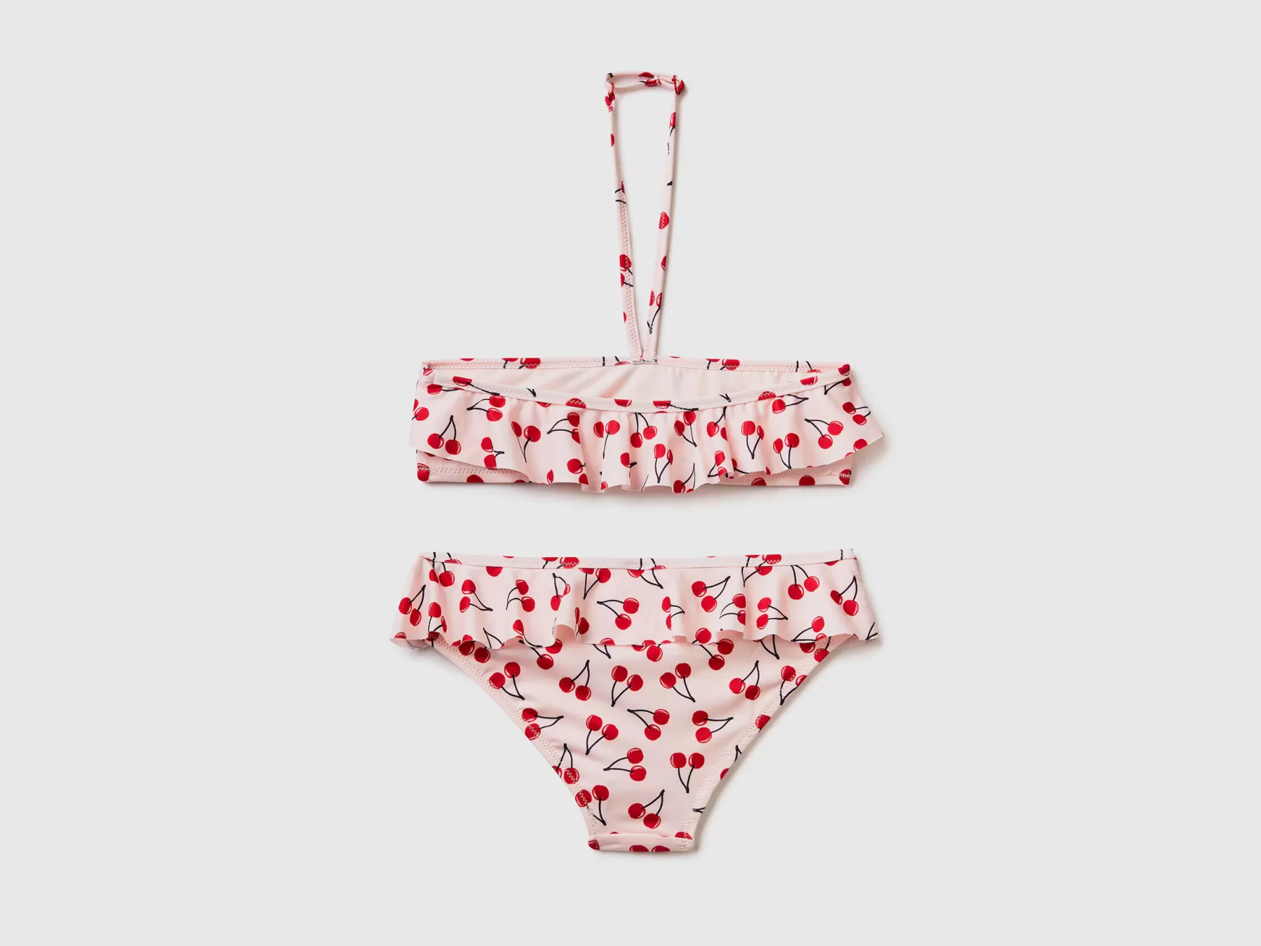 Benetton Bikini Mare Rosa Chiaro Con Pattern Ciliegie Rosa Tenue Store