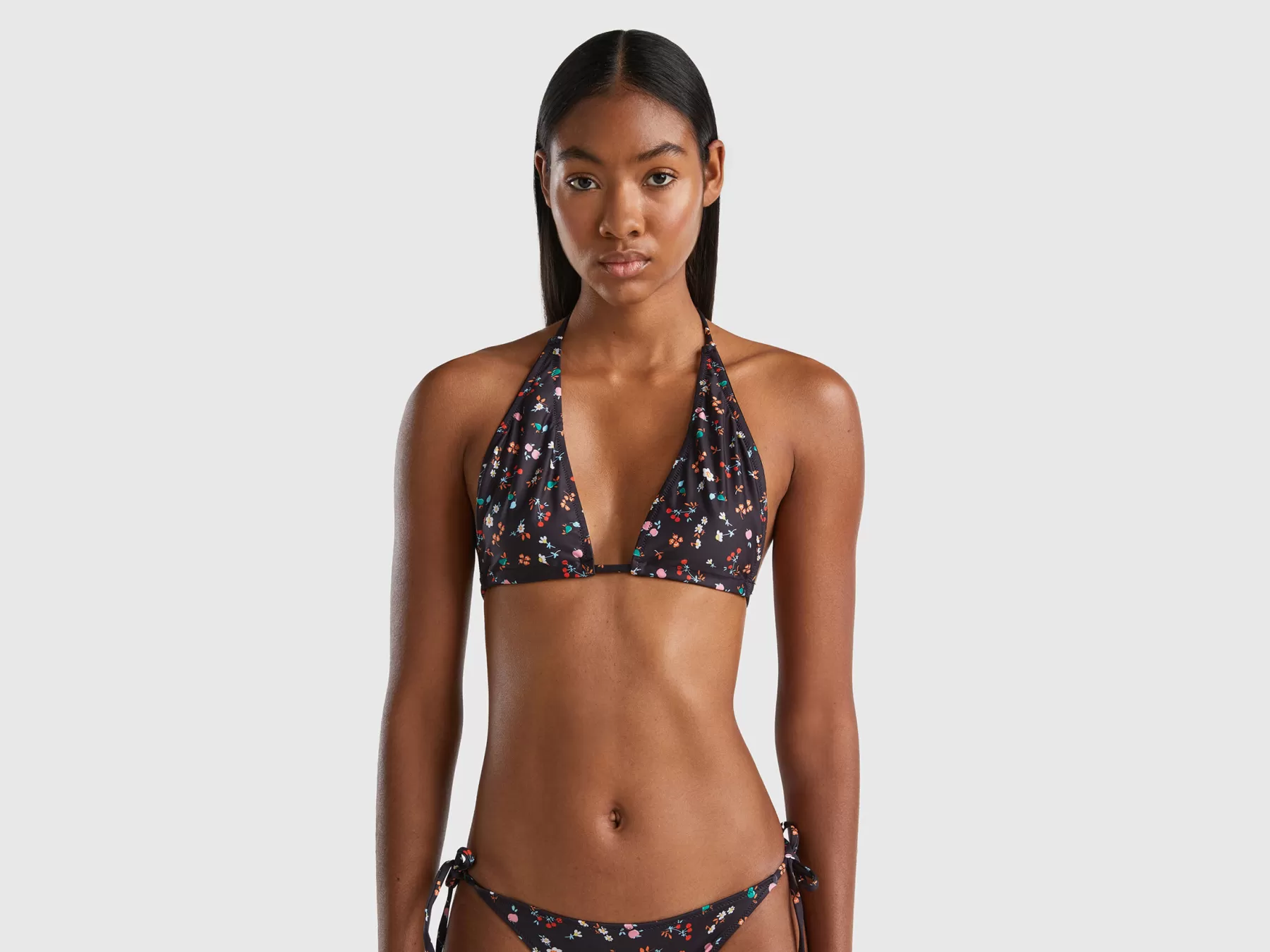 Benetton Bikini Top Con Stampa A Fiori Multi-Color Sale