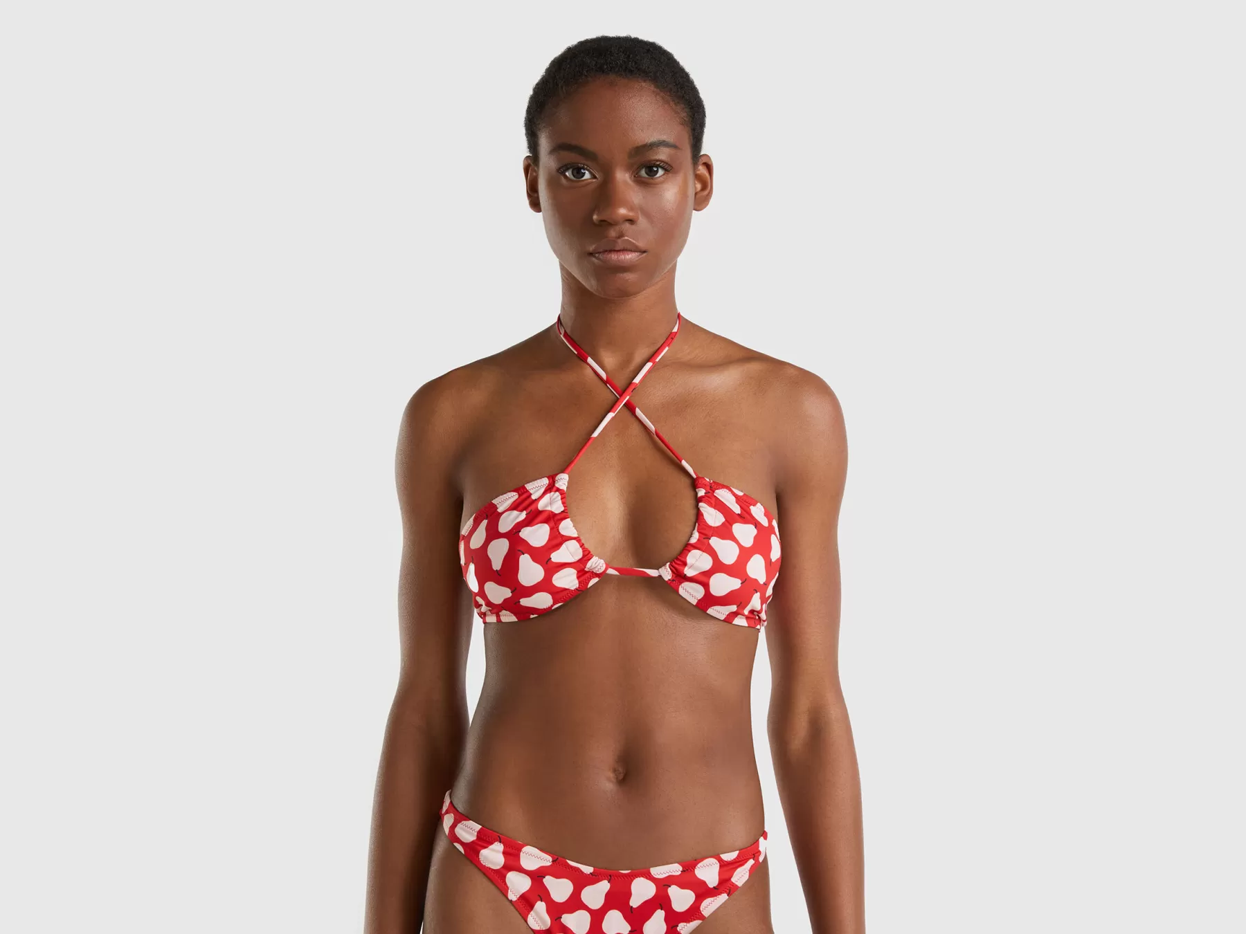 Benetton Bikini Top Con Stampa Pere Rosso Cheap