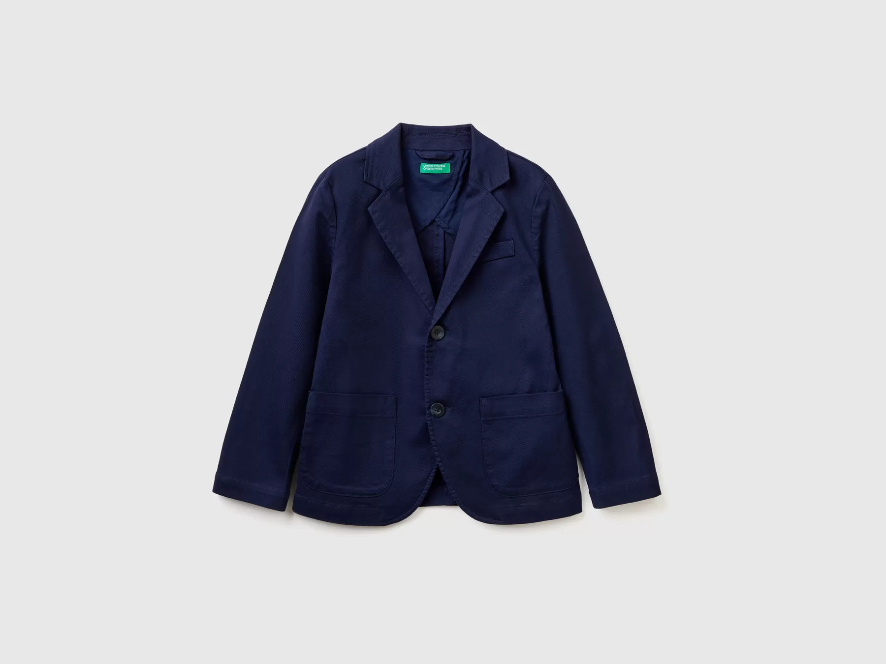 Benetton Blazer In Cotone Elasticizzato Blu Scuro Store