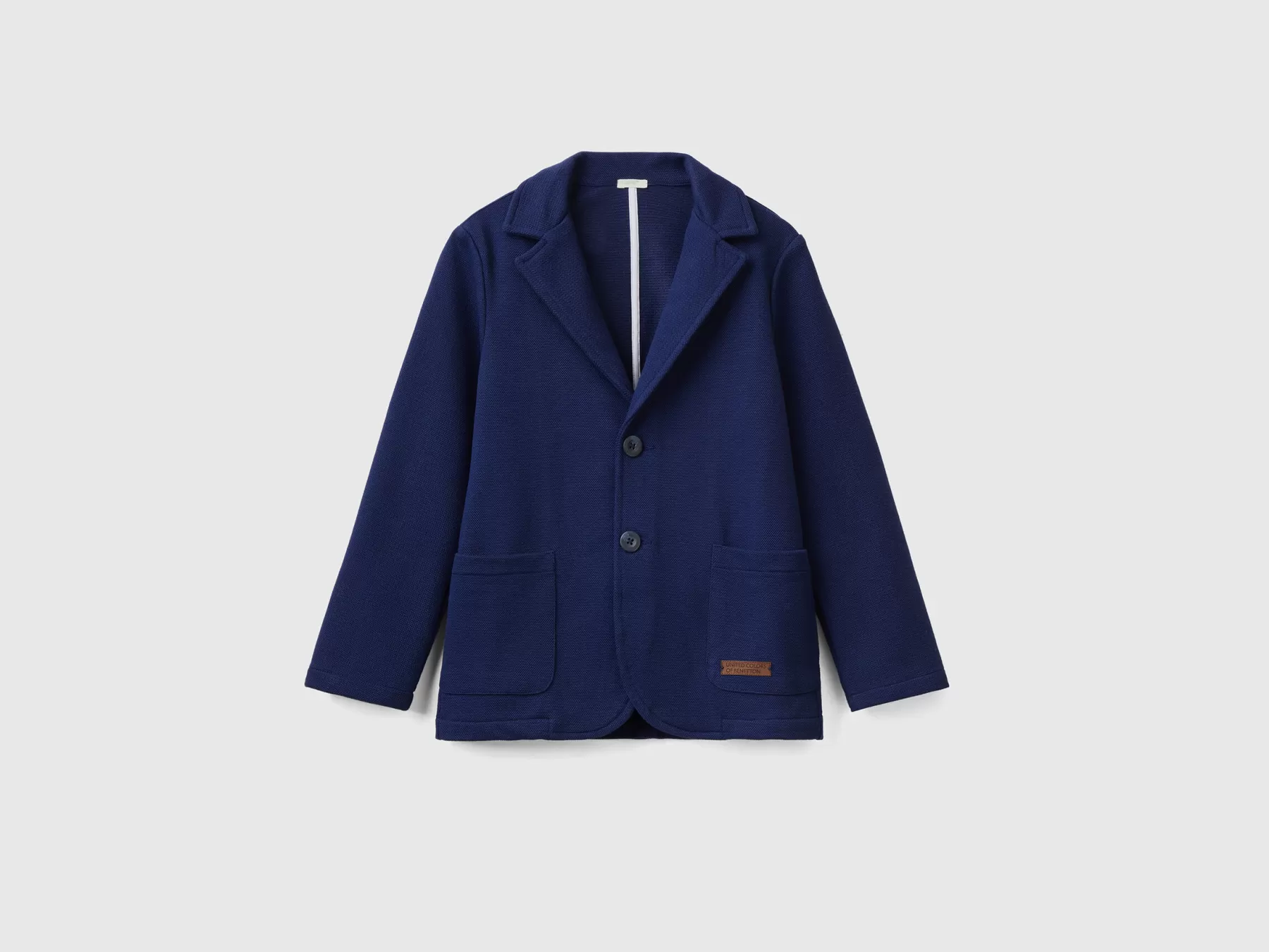 Benetton Blazer In Felpa Con Tasche Blu Scuro New