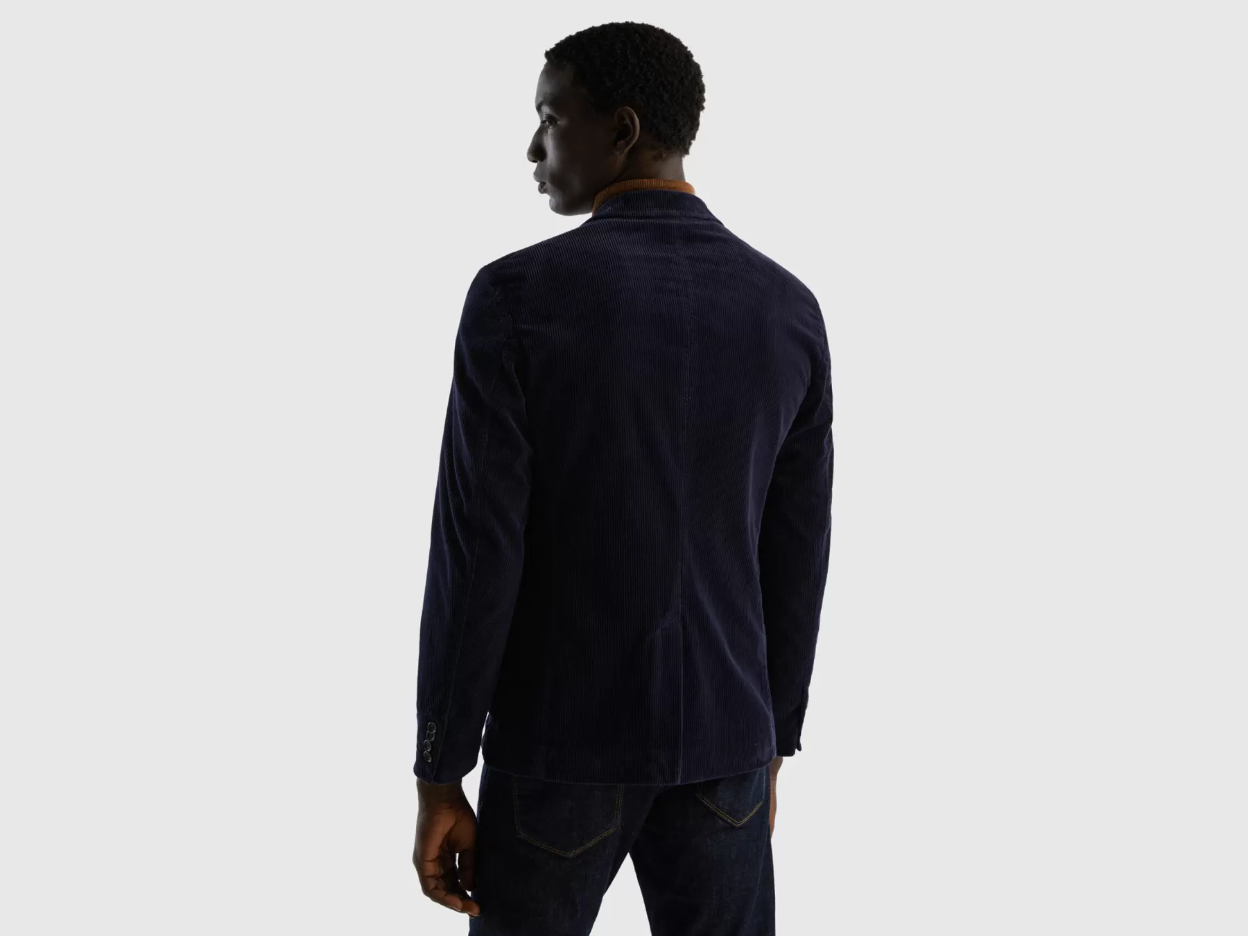 Benetton Blazer In Velluto Blu Scuro Clearance