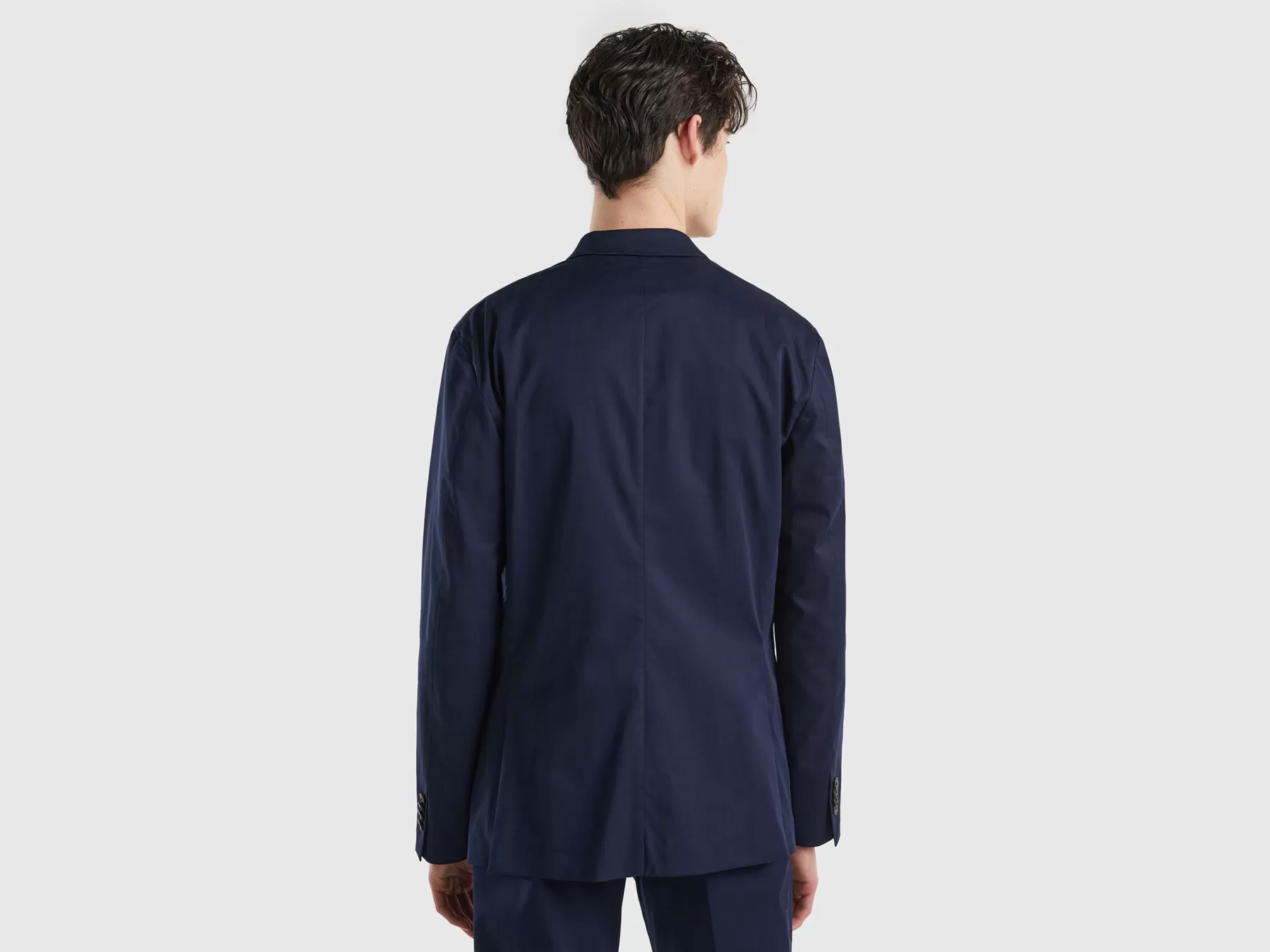 Benetton Blazer Leggero Doppiopetto Blu Scuro Discount