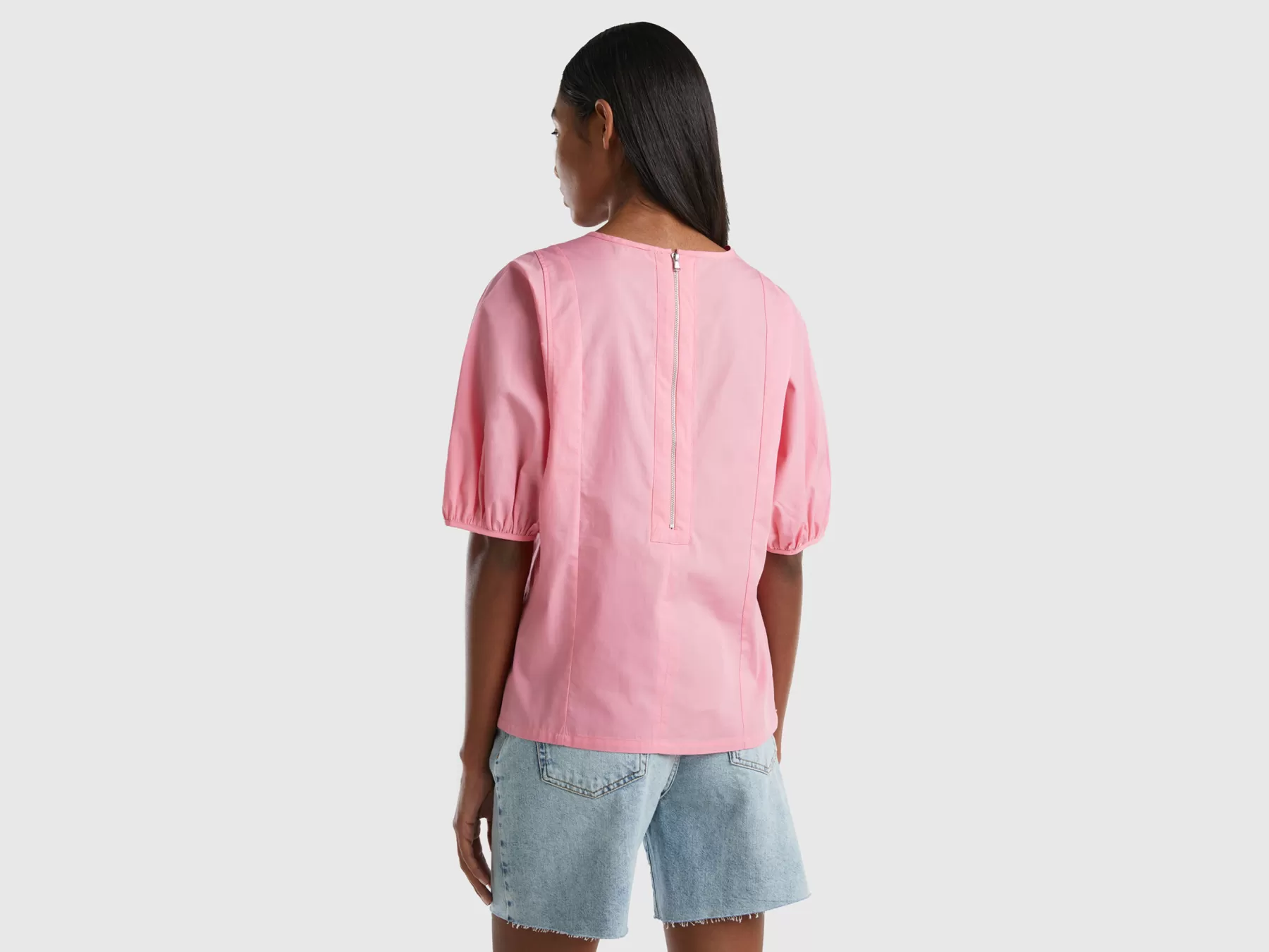 Benetton Blusa Con Manica A Sbuffo Rosa Store