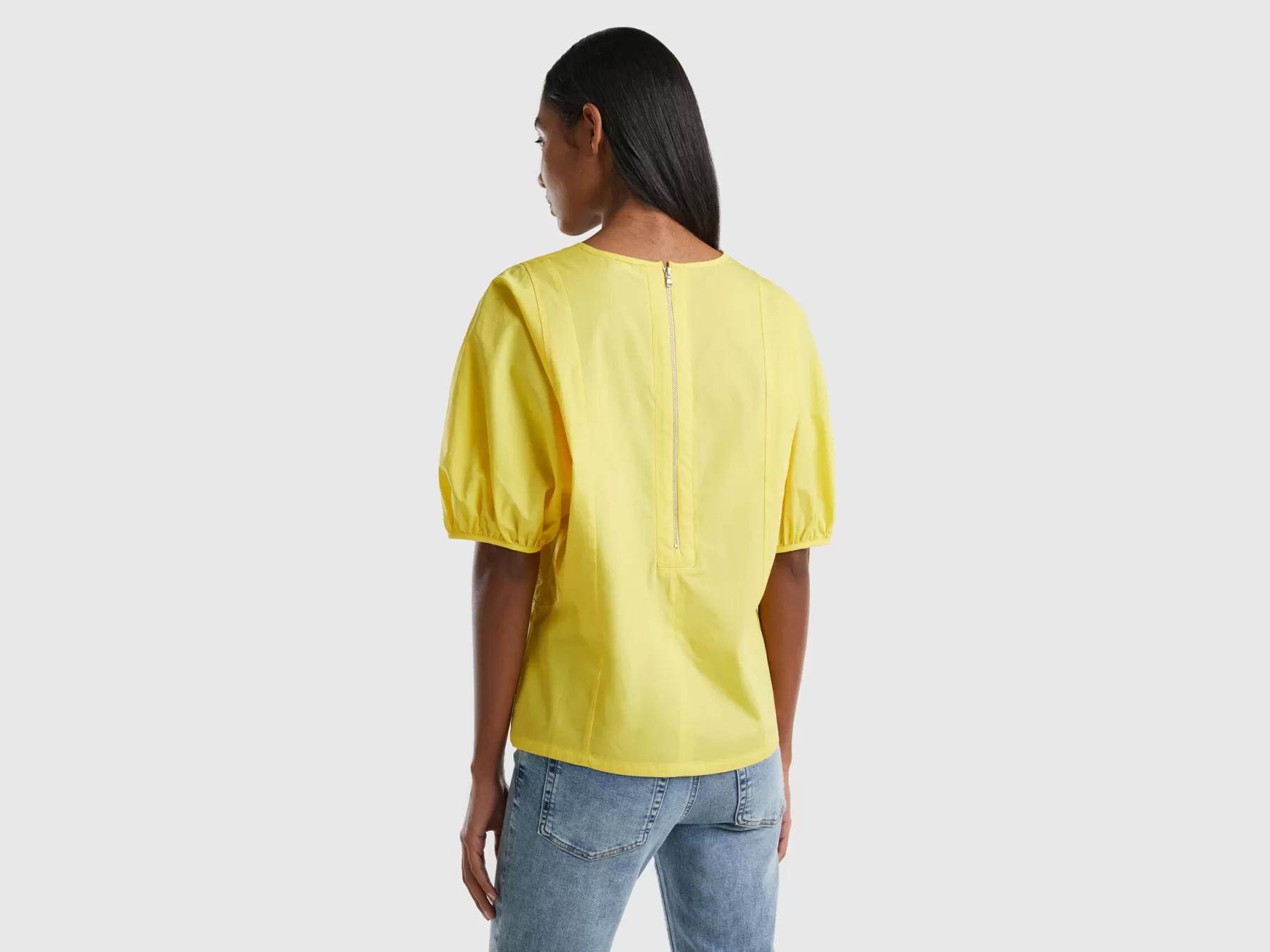 Benetton Blusa Con Manica A Sbuffo Giallo Shop