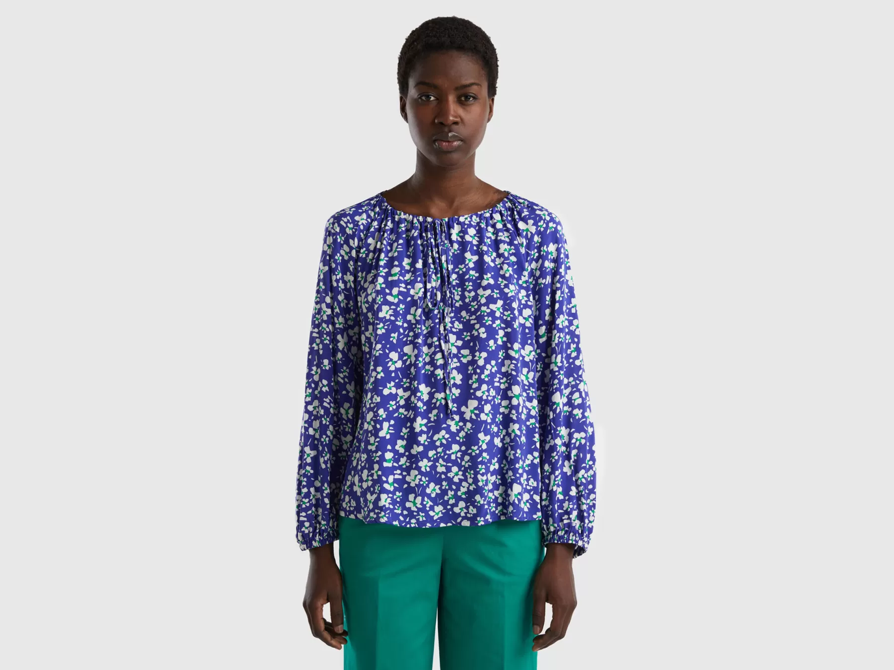 Benetton Blusa Fantasia Con Lacci Viola Store