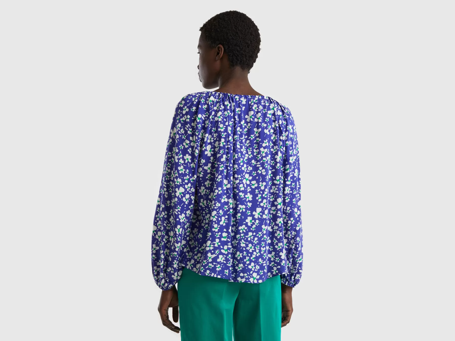 Benetton Blusa Fantasia Con Lacci Viola Store